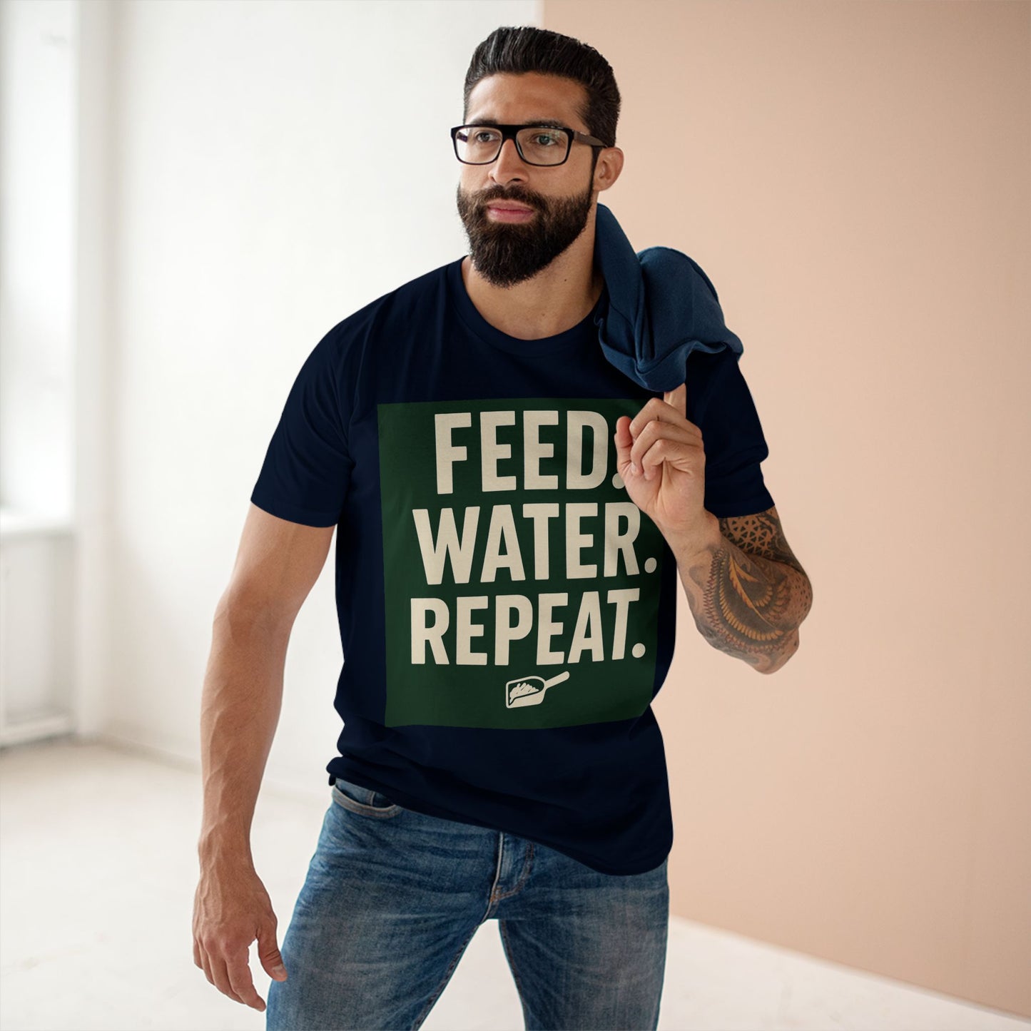 Feed Water Repeat Tee - Perfect for Animal Lovers, Gardening Gifts, Casual Wear, Eco-Friendly Lifestyle, Everyday Reminder