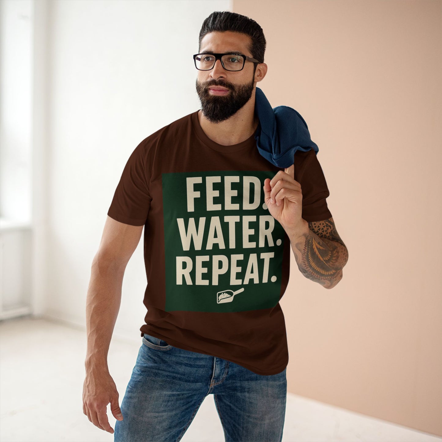 Feed Water Repeat Tee - Perfect for Animal Lovers, Gardening Gifts, Casual Wear, Eco-Friendly Lifestyle, Everyday Reminder