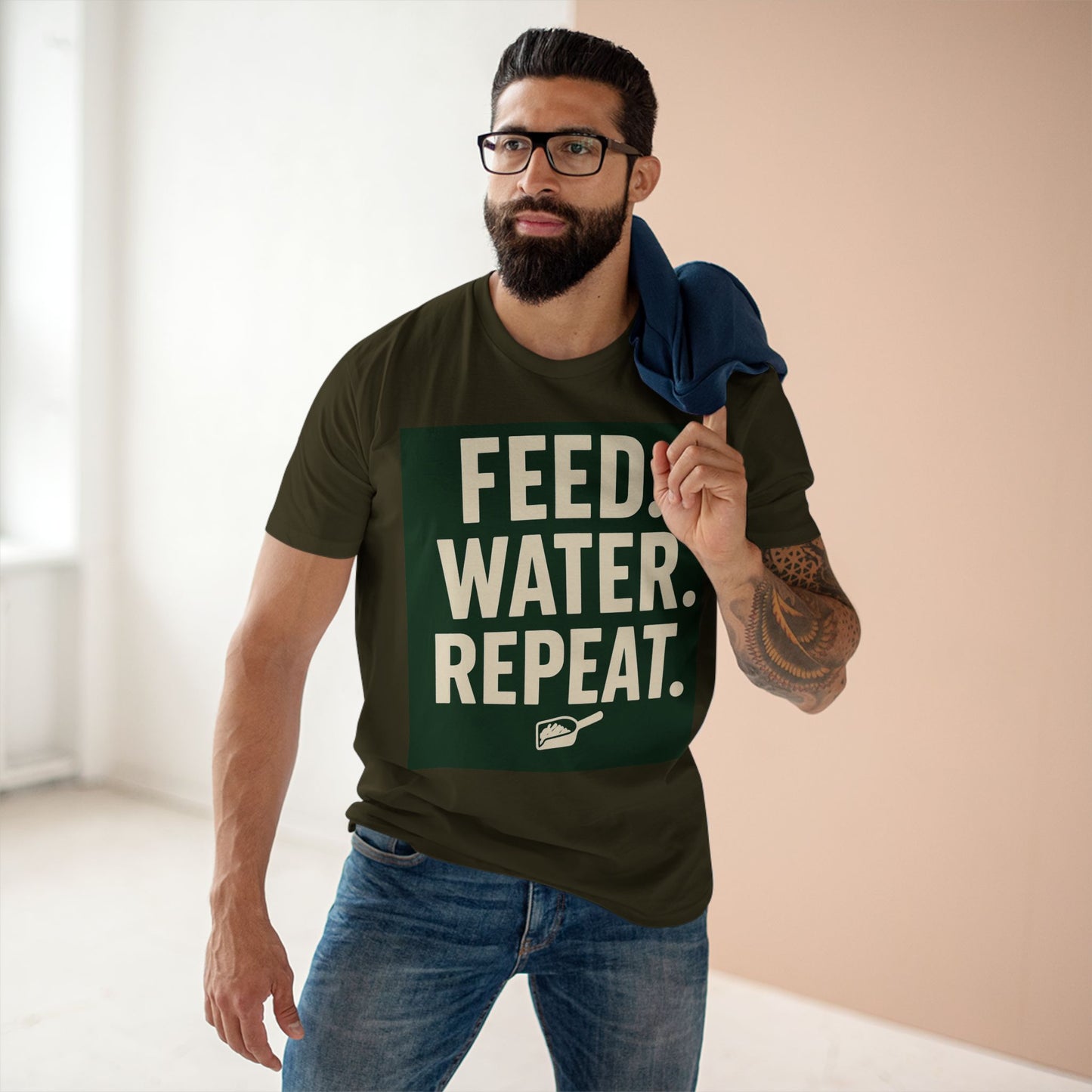 Feed Water Repeat Tee - Perfect for Animal Lovers, Gardening Gifts, Casual Wear, Eco-Friendly Lifestyle, Everyday Reminder