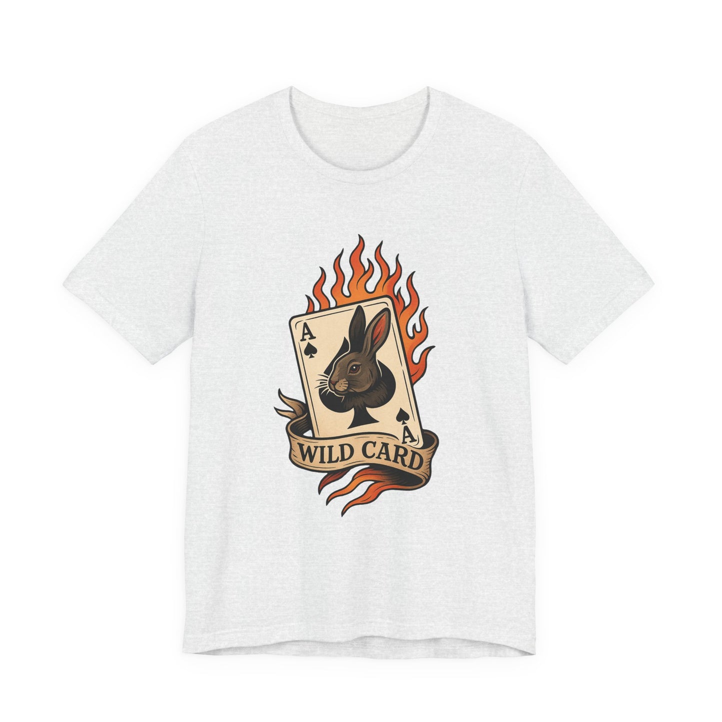 Wild Card Rabbit T-Shirt, Unisex Short Sleeve Tee, Fun Graphic Tee, Casual Summer Top, Gift for Gamers & Animal Lovers
