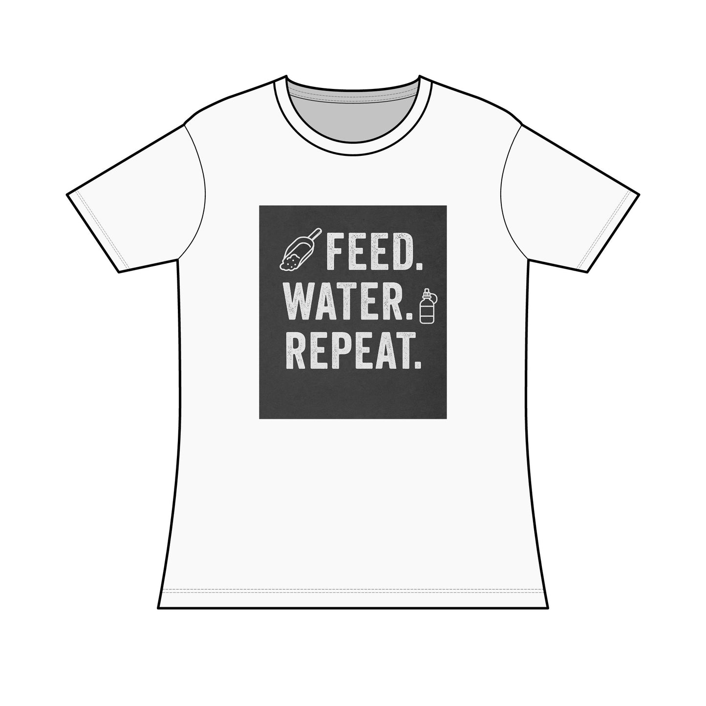 Women’s Motivational Tee - Feed Water Repeat, Cute Casual Top, Fitness Shirt, Gift for Moms, Everyday Wear, Health Enthusiast