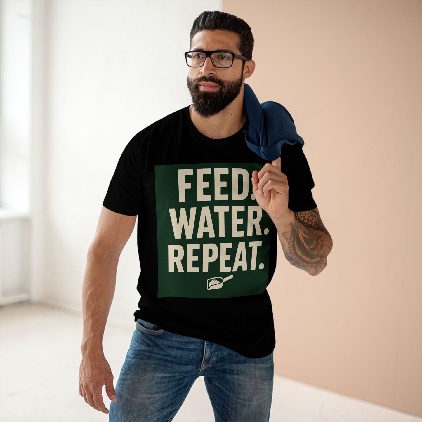 Feed Water Repeat Tee - Perfect for Animal Lovers, Gardening Gifts, Casual Wear, Eco-Friendly Lifestyle, Everyday Reminder