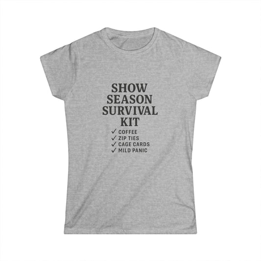 Show Season Survival Kit Softstyle Tee, Funny Graphic T-Shirt, Gift for Pet Lovers, Casual Wear, Show Day Essentials