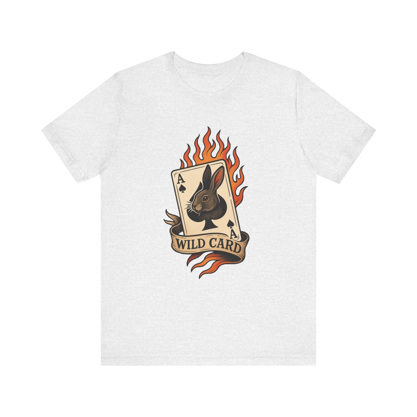 Wild Card Rabbit T-Shirt, Unisex Short Sleeve Tee, Fun Graphic Tee, Casual Summer Top, Gift for Gamers & Animal Lovers