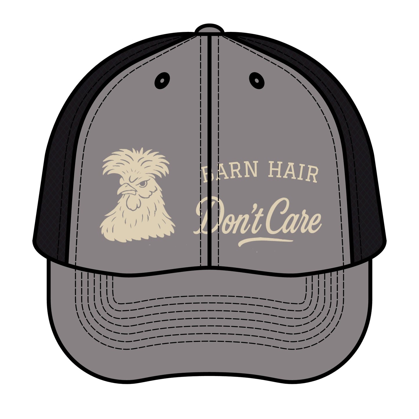 Barn Hair Don't Care Trucker Hat, Retro Farm Style Cap, Country Lifestyle Hat, Fun Gift for Farmers and Ranchers, Casual Outdoor Gear