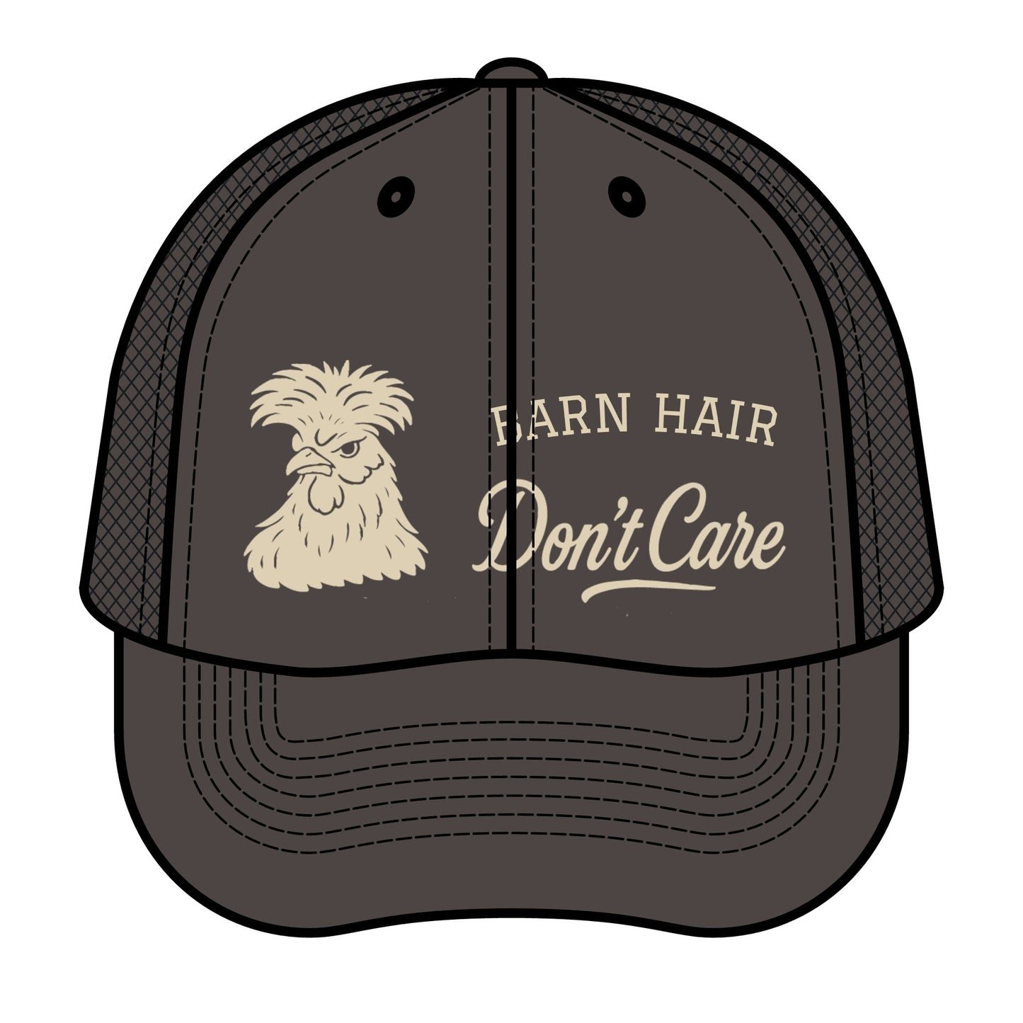 Barn Hair Don't Care Trucker Hat, Retro Farm Style Cap, Country Lifestyle Hat, Fun Gift for Farmers and Ranchers, Casual Outdoor Gear