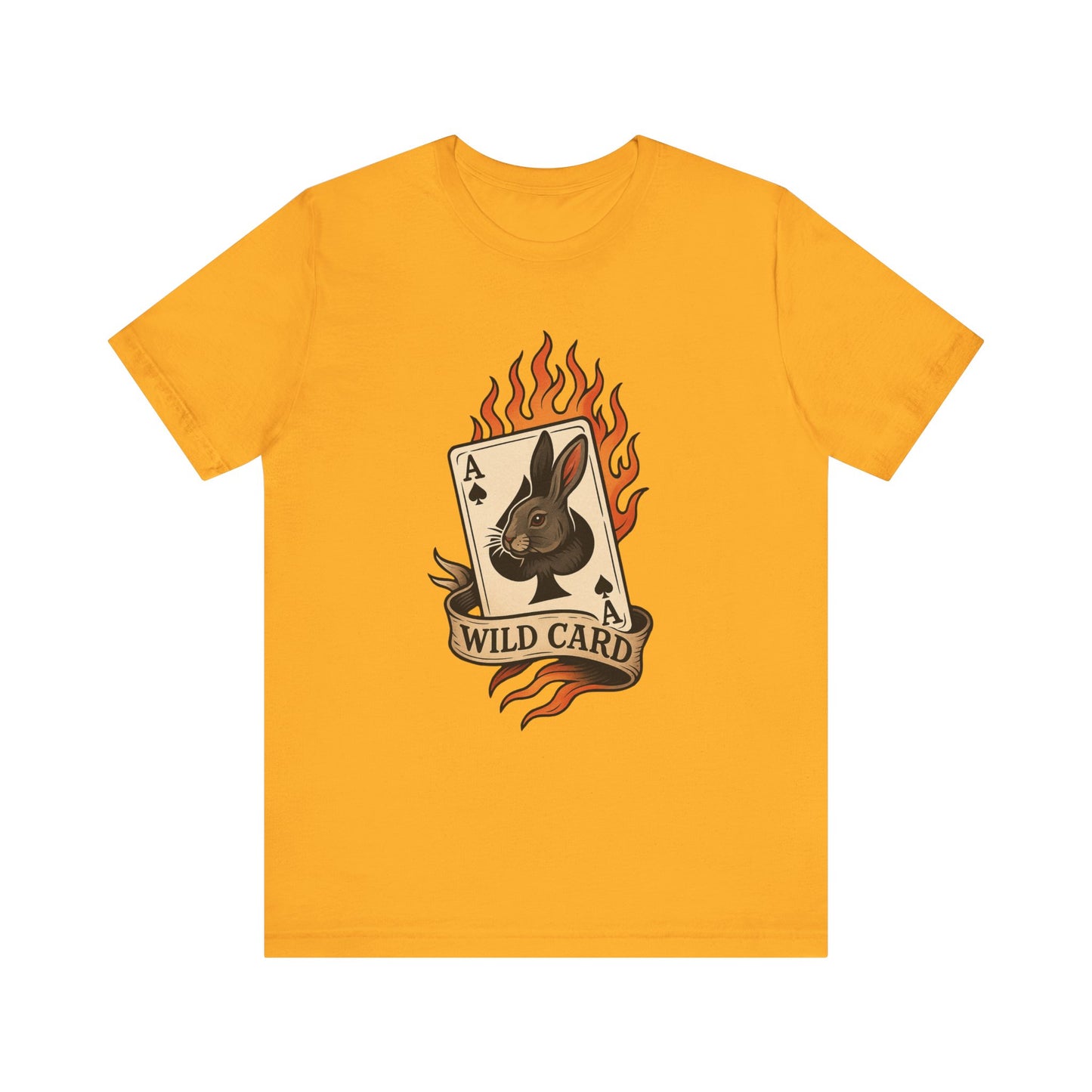 Wild Card Rabbit T-Shirt, Unisex Short Sleeve Tee, Fun Graphic Tee, Casual Summer Top, Gift for Gamers & Animal Lovers