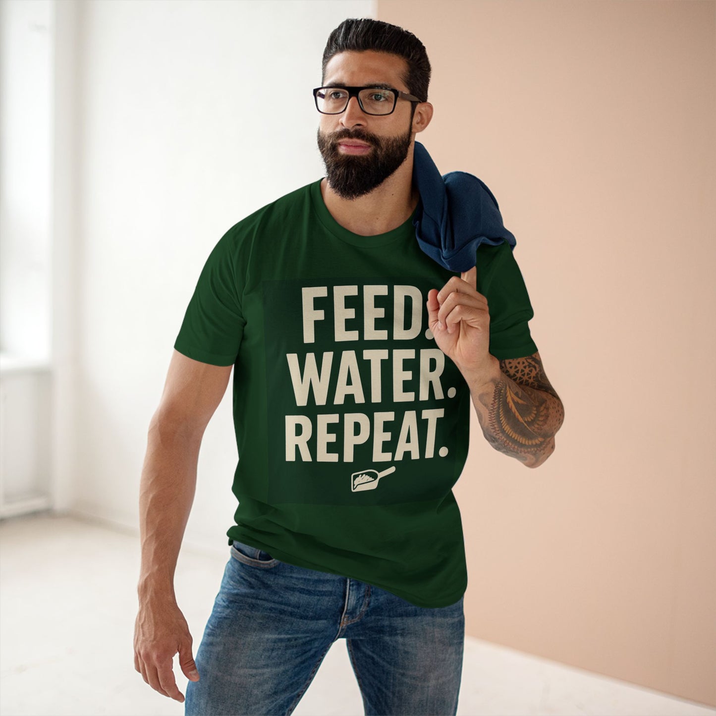 Feed Water Repeat Tee - Perfect for Animal Lovers, Gardening Gifts, Casual Wear, Eco-Friendly Lifestyle, Everyday Reminder