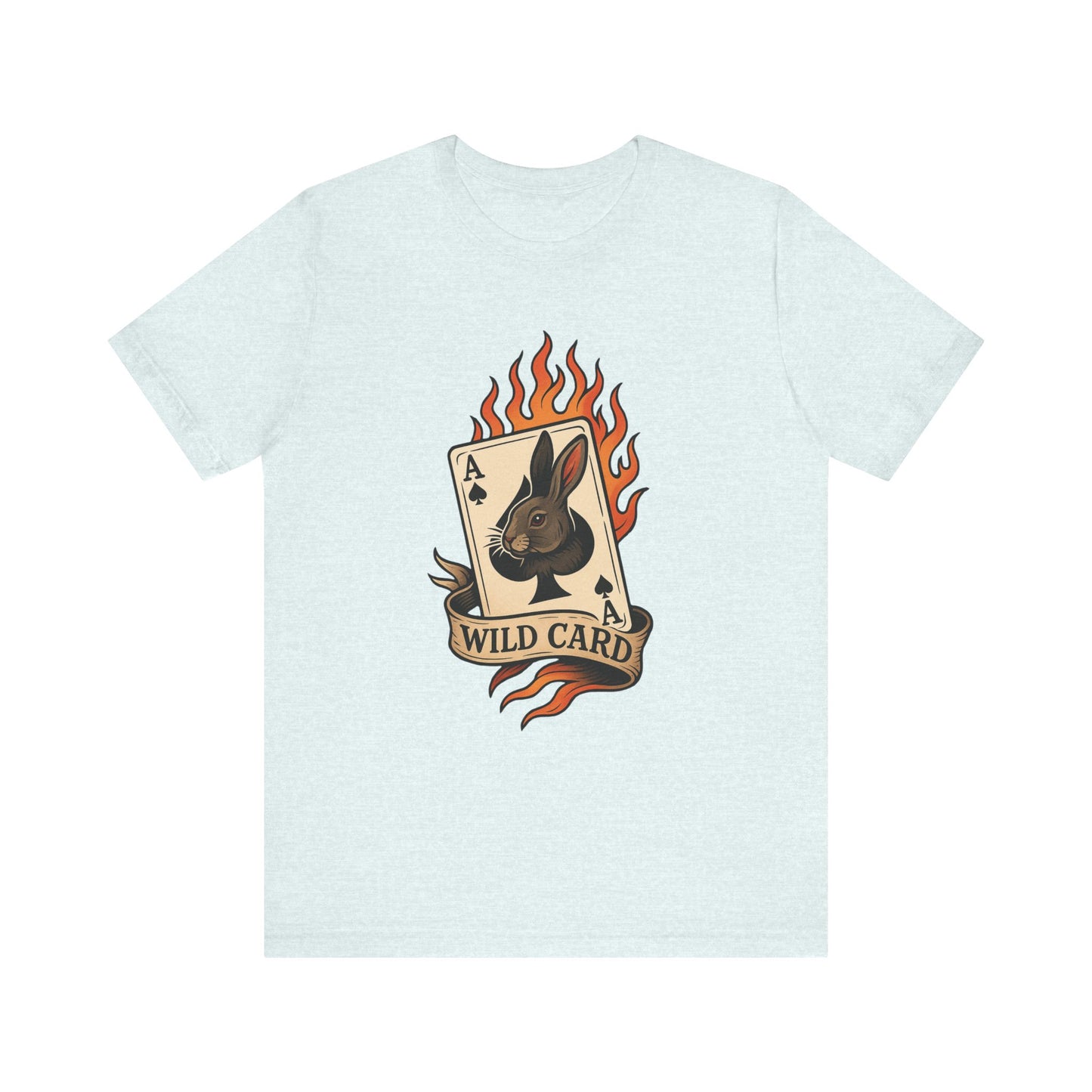 Wild Card Rabbit T-Shirt, Unisex Short Sleeve Tee, Fun Graphic Tee, Casual Summer Top, Gift for Gamers & Animal Lovers
