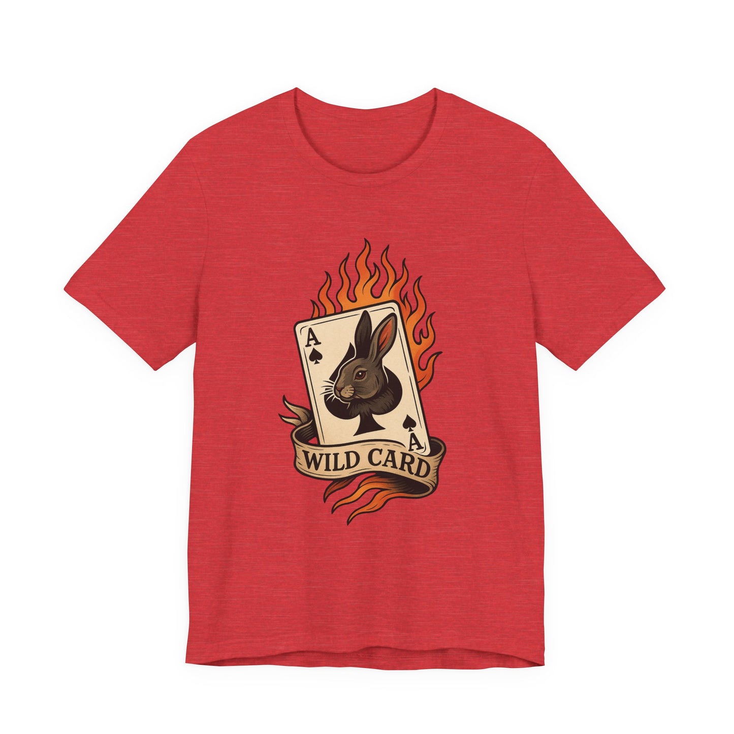 Wild Card Rabbit T-Shirt, Unisex Short Sleeve Tee, Fun Graphic Tee, Casual Summer Top, Gift for Gamers & Animal Lovers