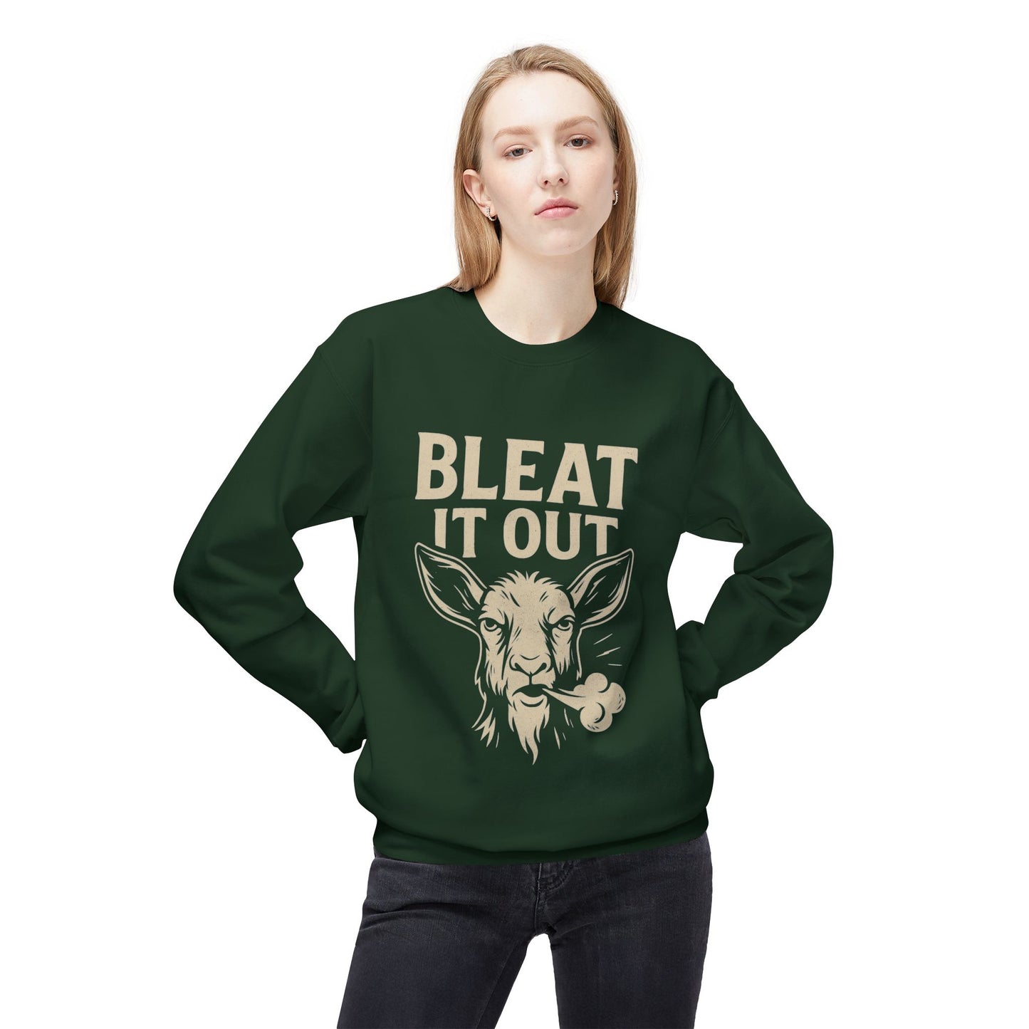 Bleet It Out Sweatshirt, Cozy Unisex Fleece Crewneck, Fun Farm Animal Gift, Perfect for Fall Gatherings, Casual Everyday Wear