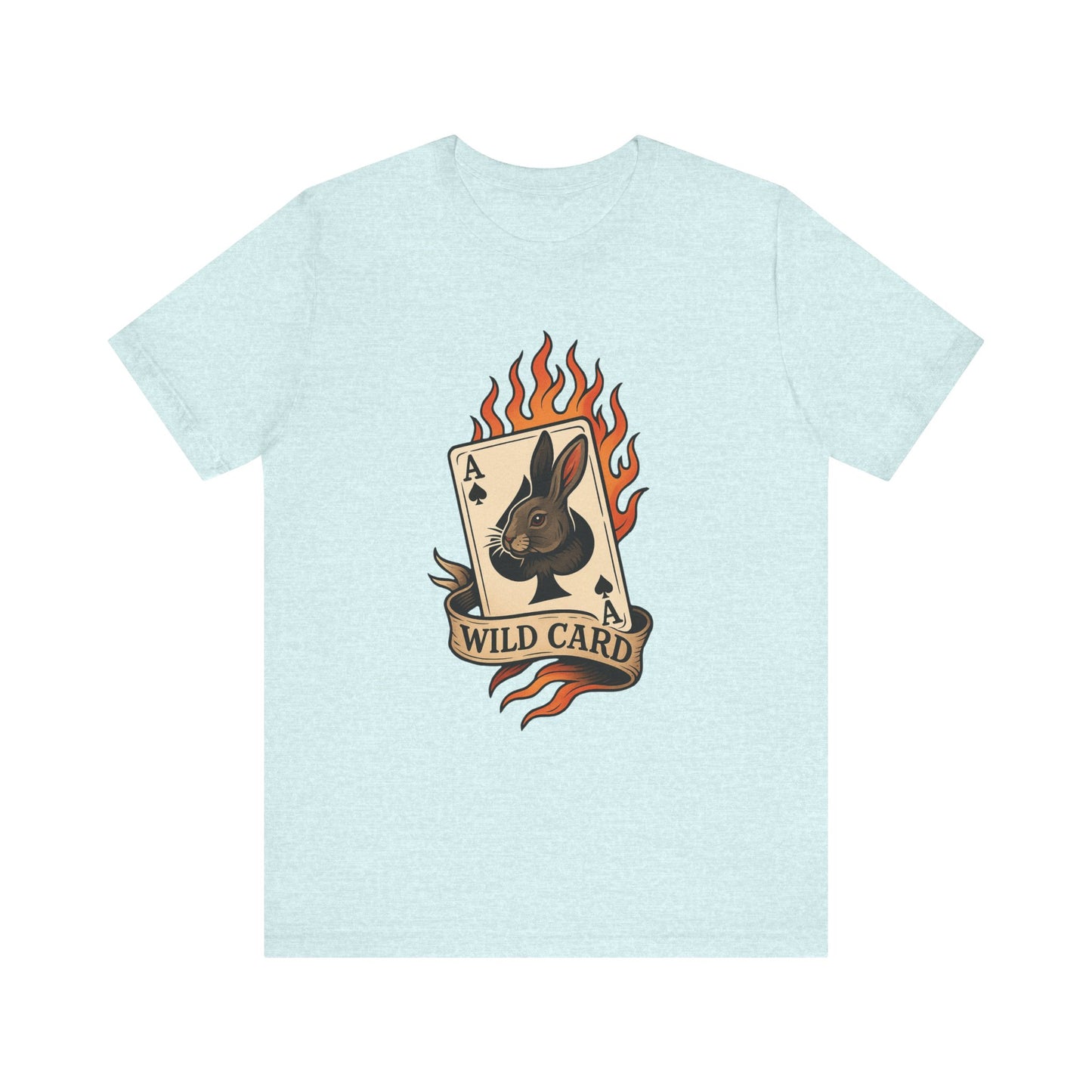 Wild Card Rabbit T-Shirt, Unisex Short Sleeve Tee, Fun Graphic Tee, Casual Summer Top, Gift for Gamers & Animal Lovers
