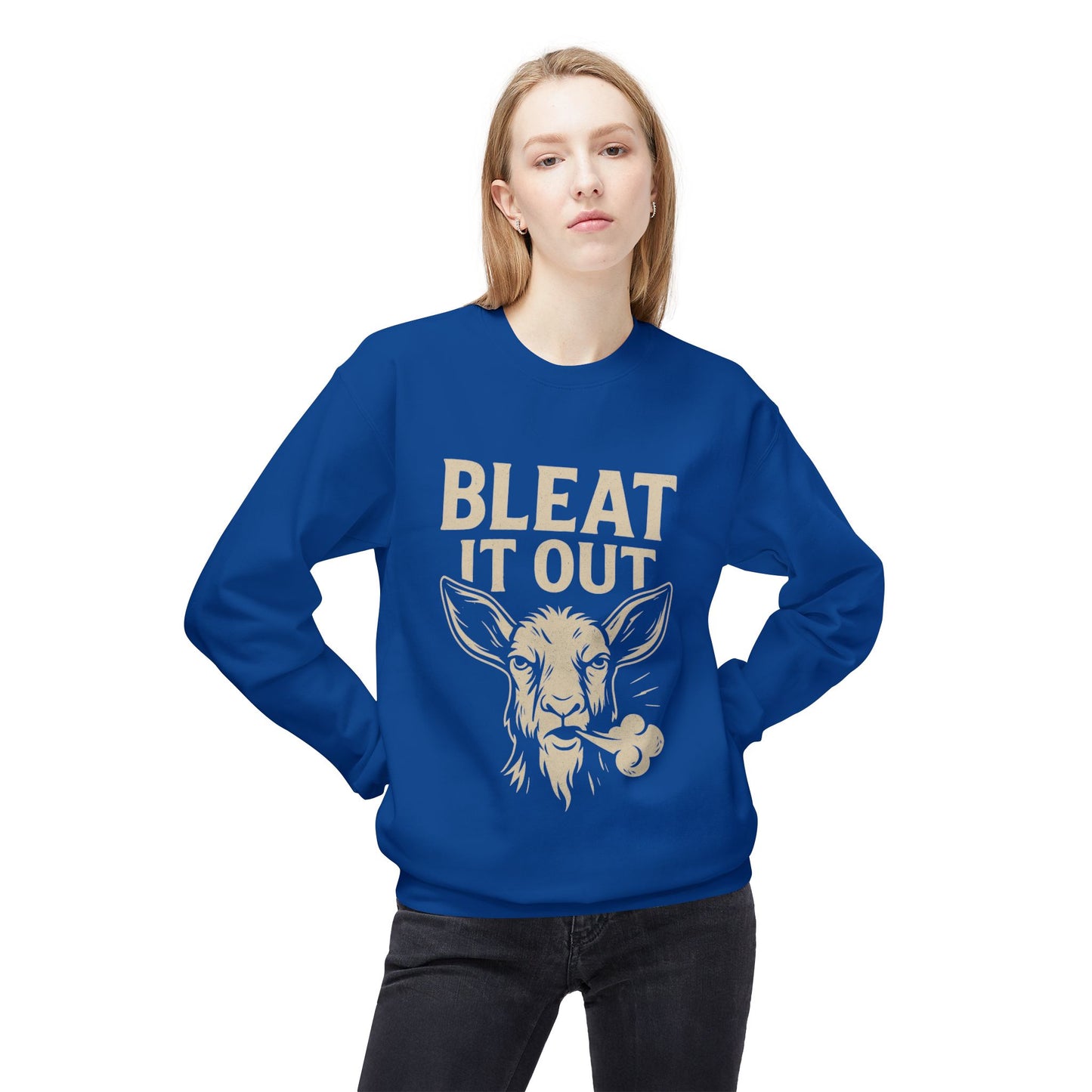 Bleet It Out Sweatshirt, Cozy Unisex Fleece Crewneck, Fun Farm Animal Gift, Perfect for Fall Gatherings, Casual Everyday Wear