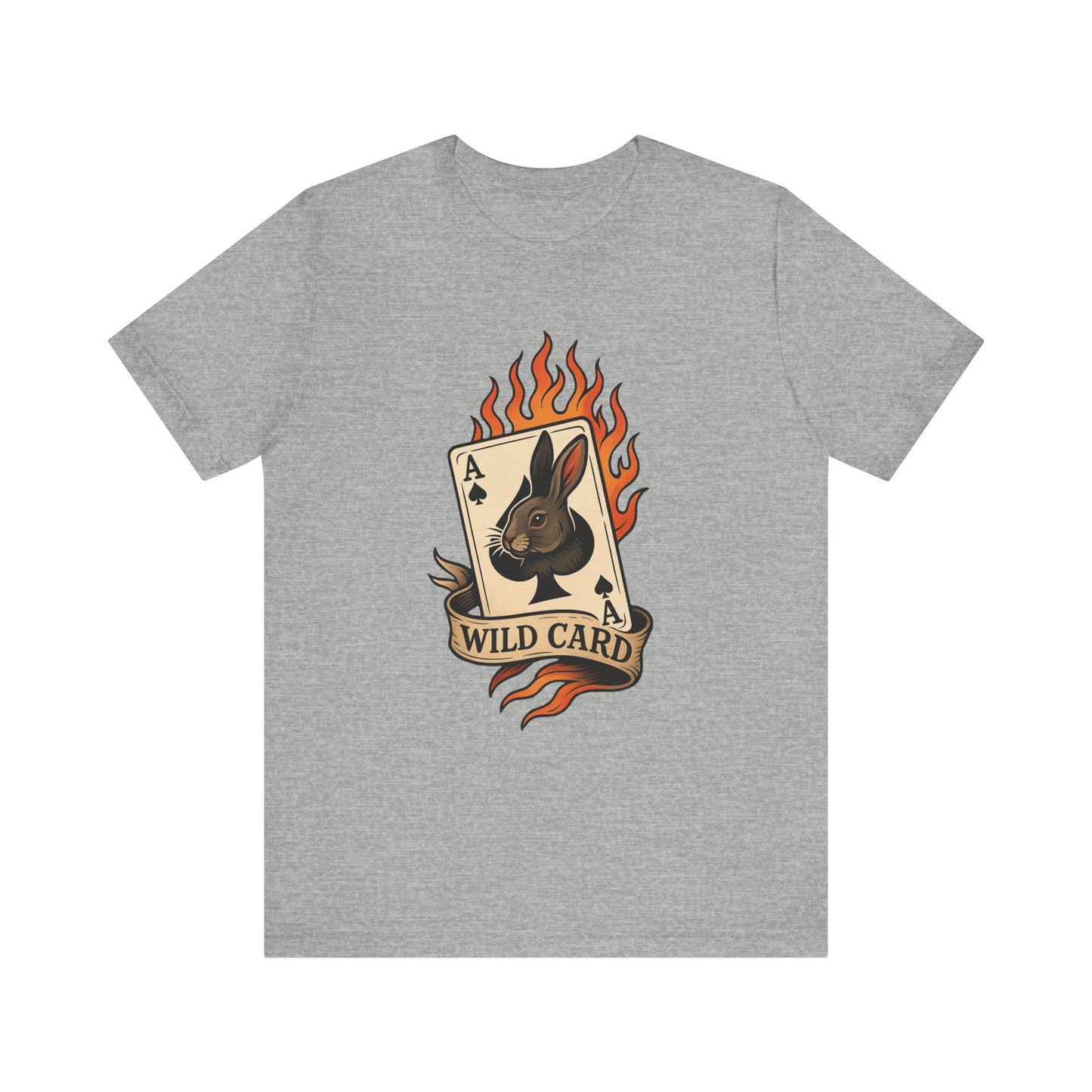 Wild Card Rabbit T-Shirt, Unisex Short Sleeve Tee, Fun Graphic Tee, Casual Summer Top, Gift for Gamers & Animal Lovers