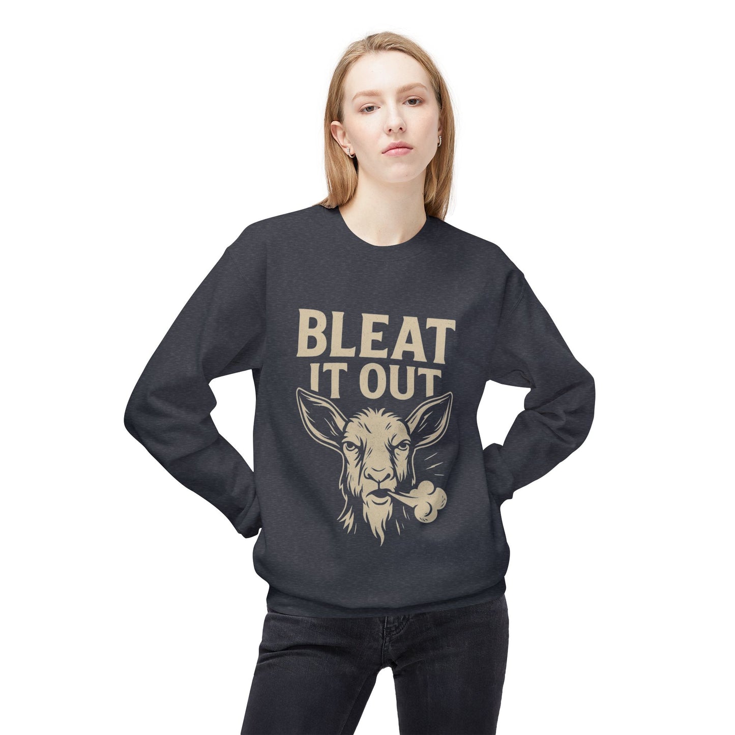 Bleet It Out Sweatshirt, Cozy Unisex Fleece Crewneck, Fun Farm Animal Gift, Perfect for Fall Gatherings, Casual Everyday Wear