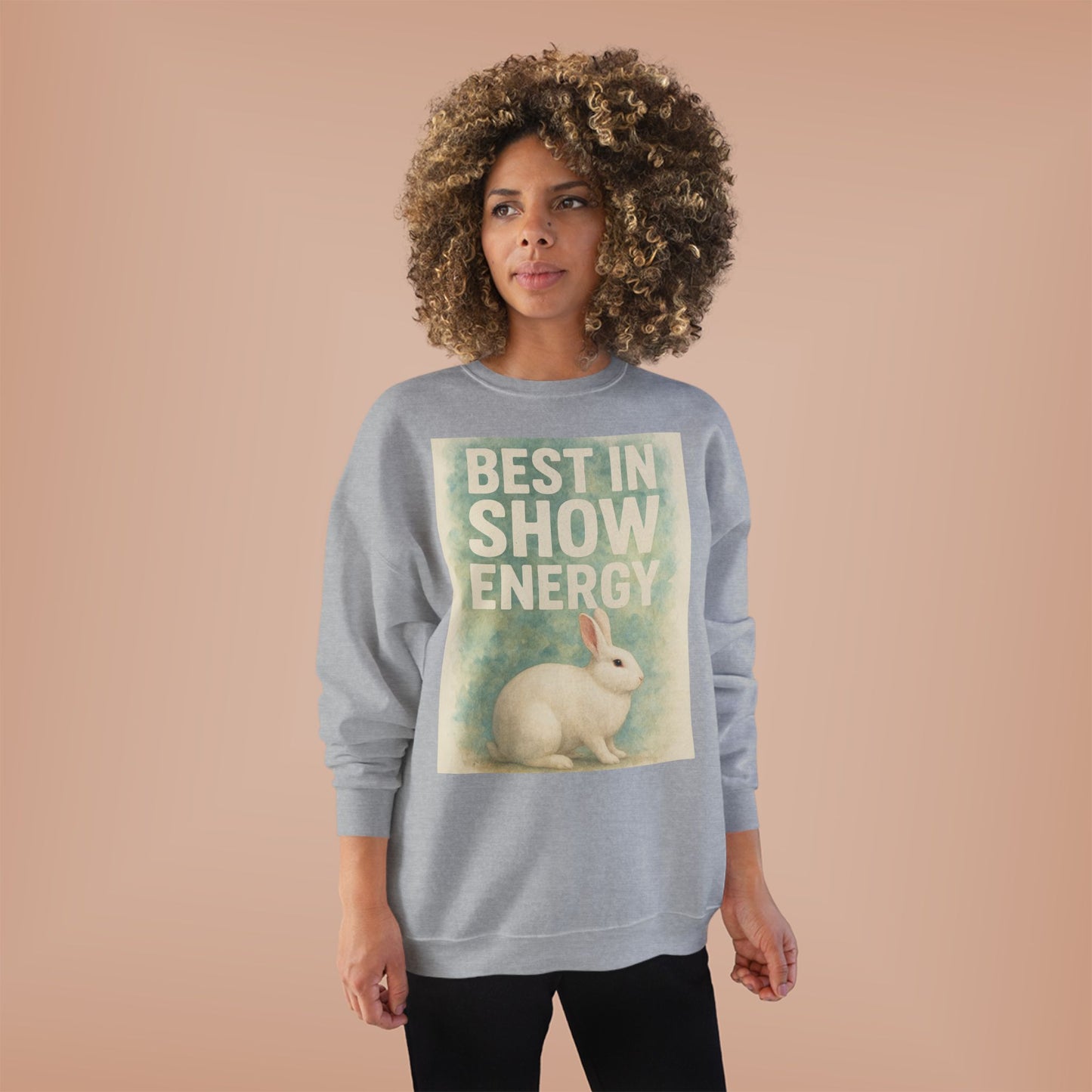 Eco-Friendly Crewneck Sweatshirt, Best in Show Energy, Bunny Graphic, Gift for Animal Lovers, Cozy Fashion, EcoSmart Apparel, Perfect [...]