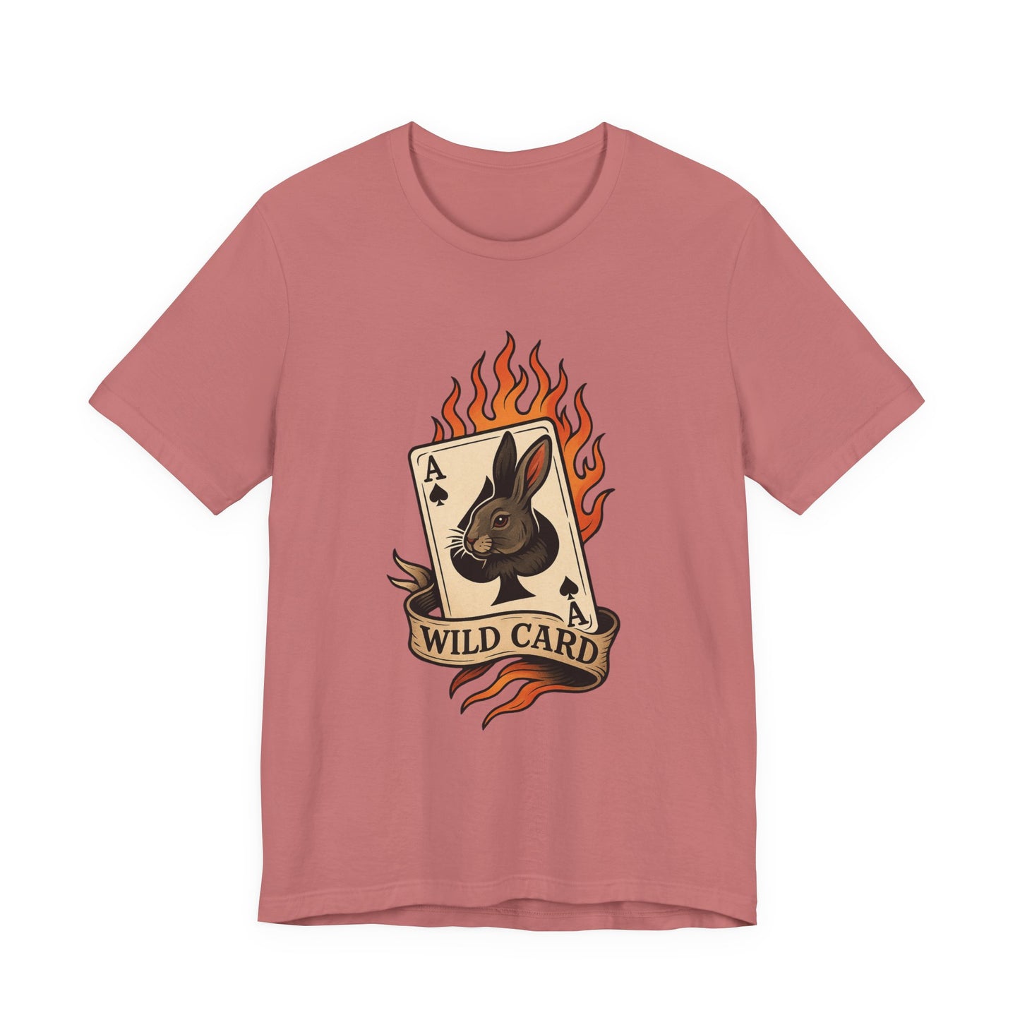 Wild Card Rabbit T-Shirt, Unisex Short Sleeve Tee, Fun Graphic Tee, Casual Summer Top, Gift for Gamers & Animal Lovers