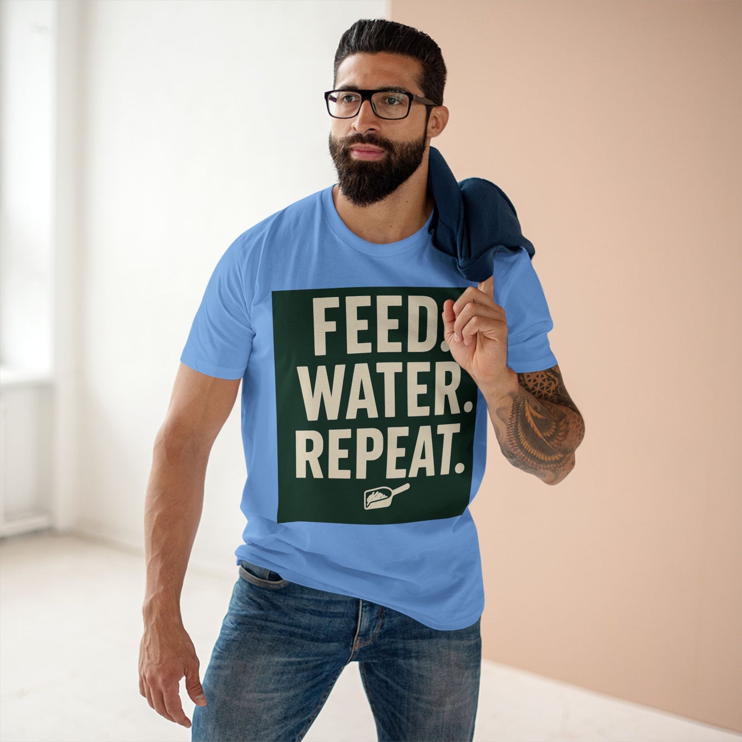 Feed Water Repeat Tee - Perfect for Animal Lovers, Gardening Gifts, Casual Wear, Eco-Friendly Lifestyle, Everyday Reminder
