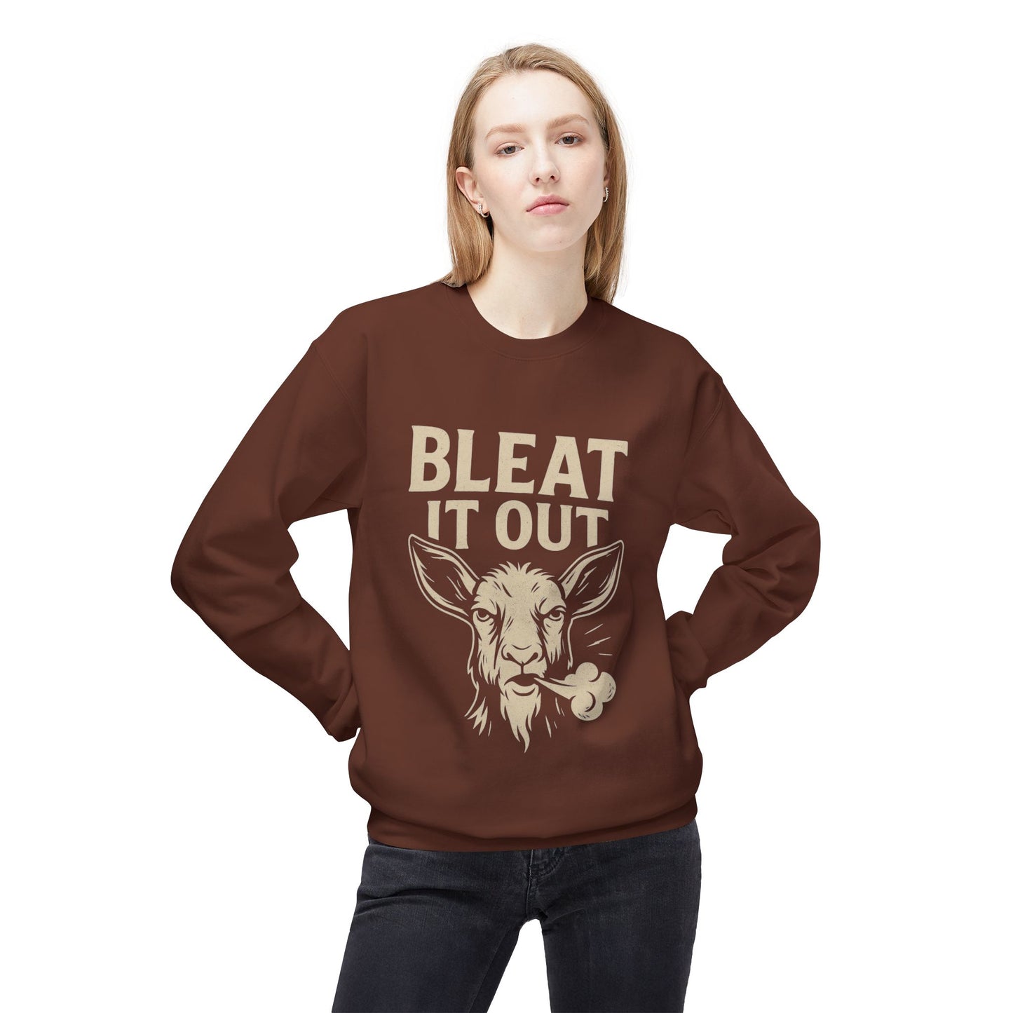 Bleet It Out Sweatshirt, Cozy Unisex Fleece Crewneck, Fun Farm Animal Gift, Perfect for Fall Gatherings, Casual Everyday Wear