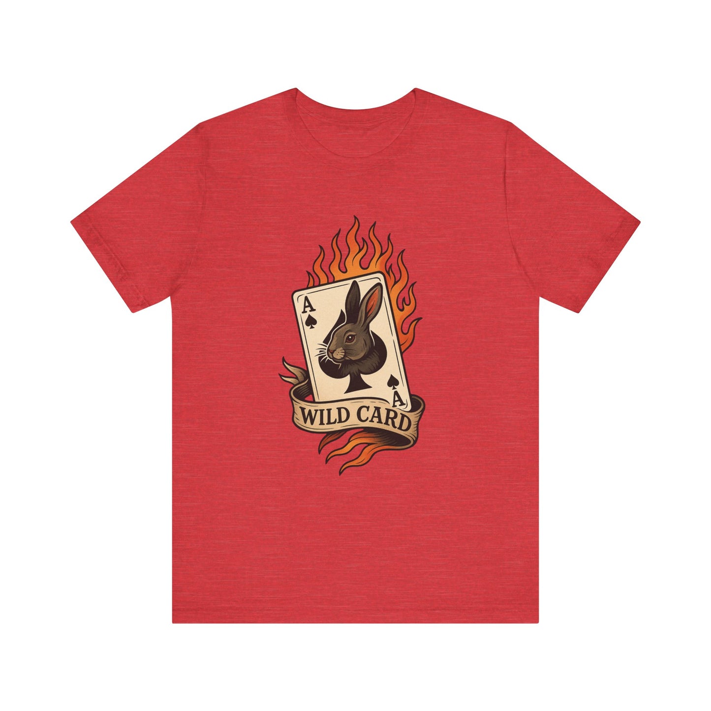 Wild Card Rabbit T-Shirt, Unisex Short Sleeve Tee, Fun Graphic Tee, Casual Summer Top, Gift for Gamers & Animal Lovers