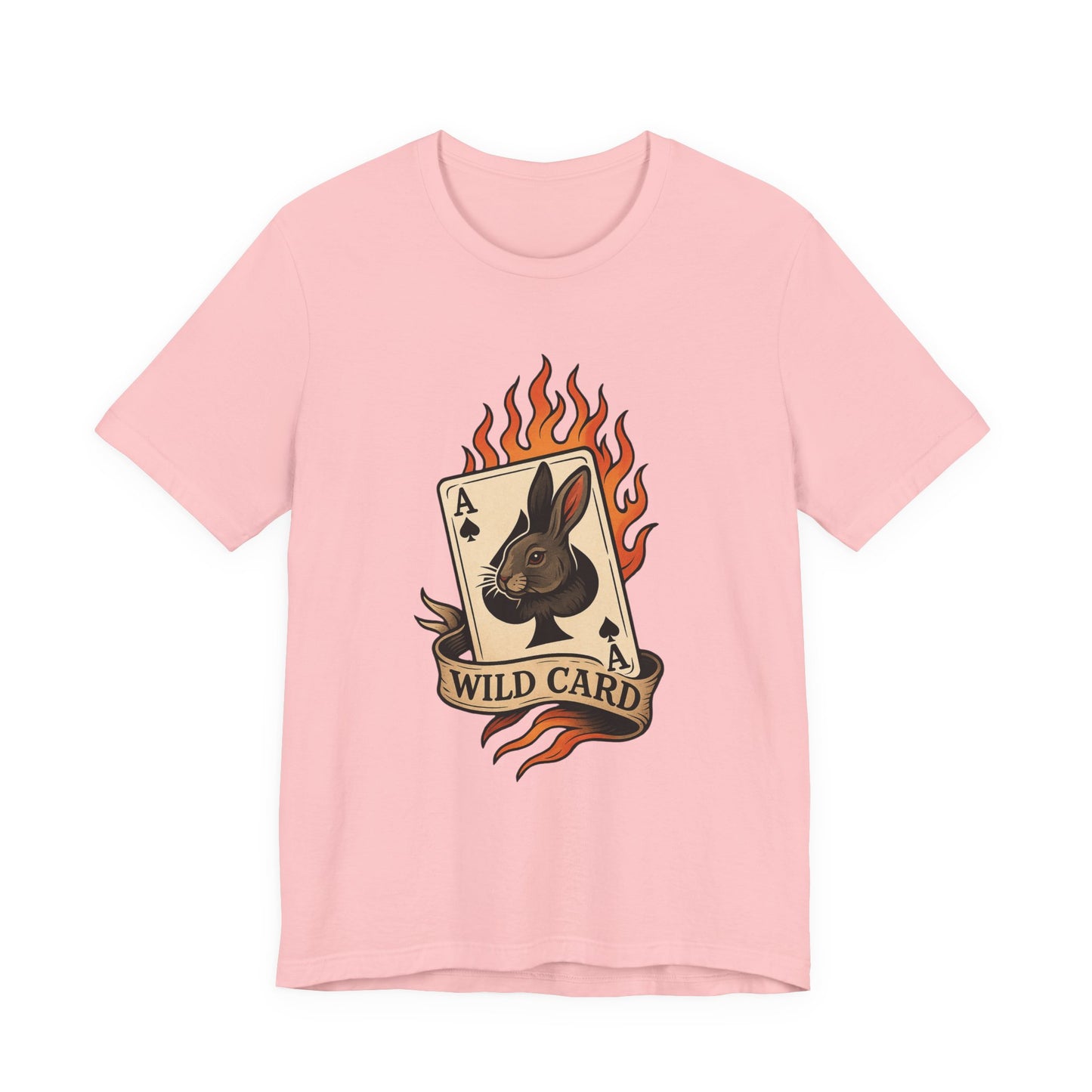 Wild Card Rabbit T-Shirt, Unisex Short Sleeve Tee, Fun Graphic Tee, Casual Summer Top, Gift for Gamers & Animal Lovers