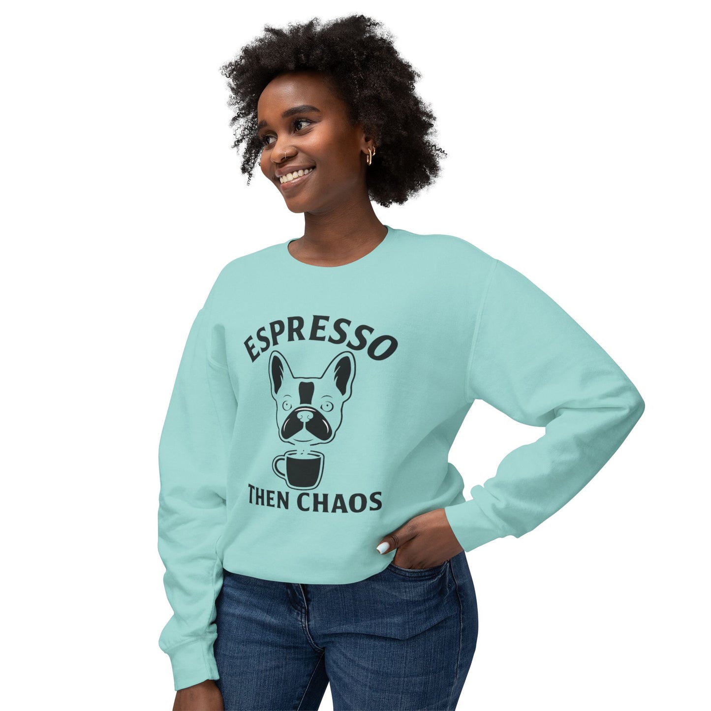 Espresso Then Chaos Sweatshirt, Coffee Lover Crewneck, Unisex Sweatshirt for Cat Lovers, Gift for Dog Dads, Cozy Casual Wear