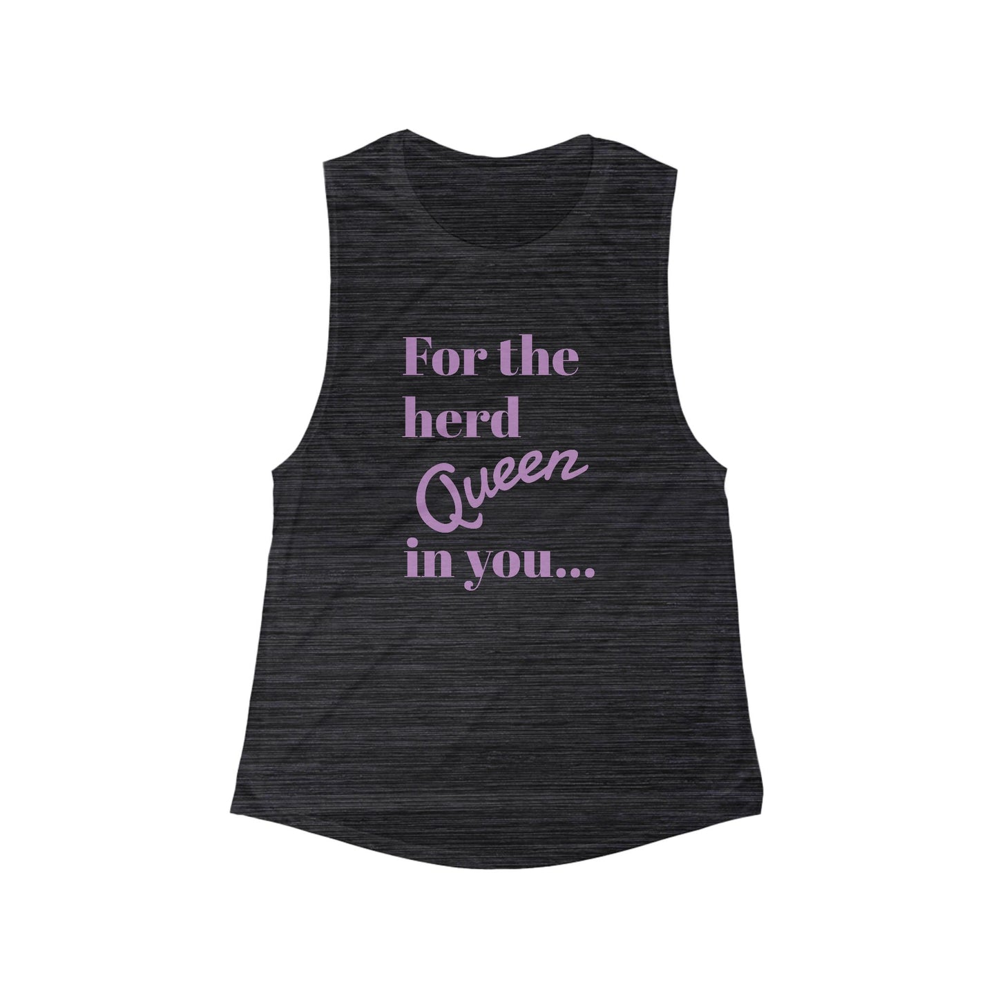 Women's Flowy Tank Top - For the Herd Queen in You, Motivational Workout Shirt, Fit for Every Occasion, Perfect Gift for Animal Lovers