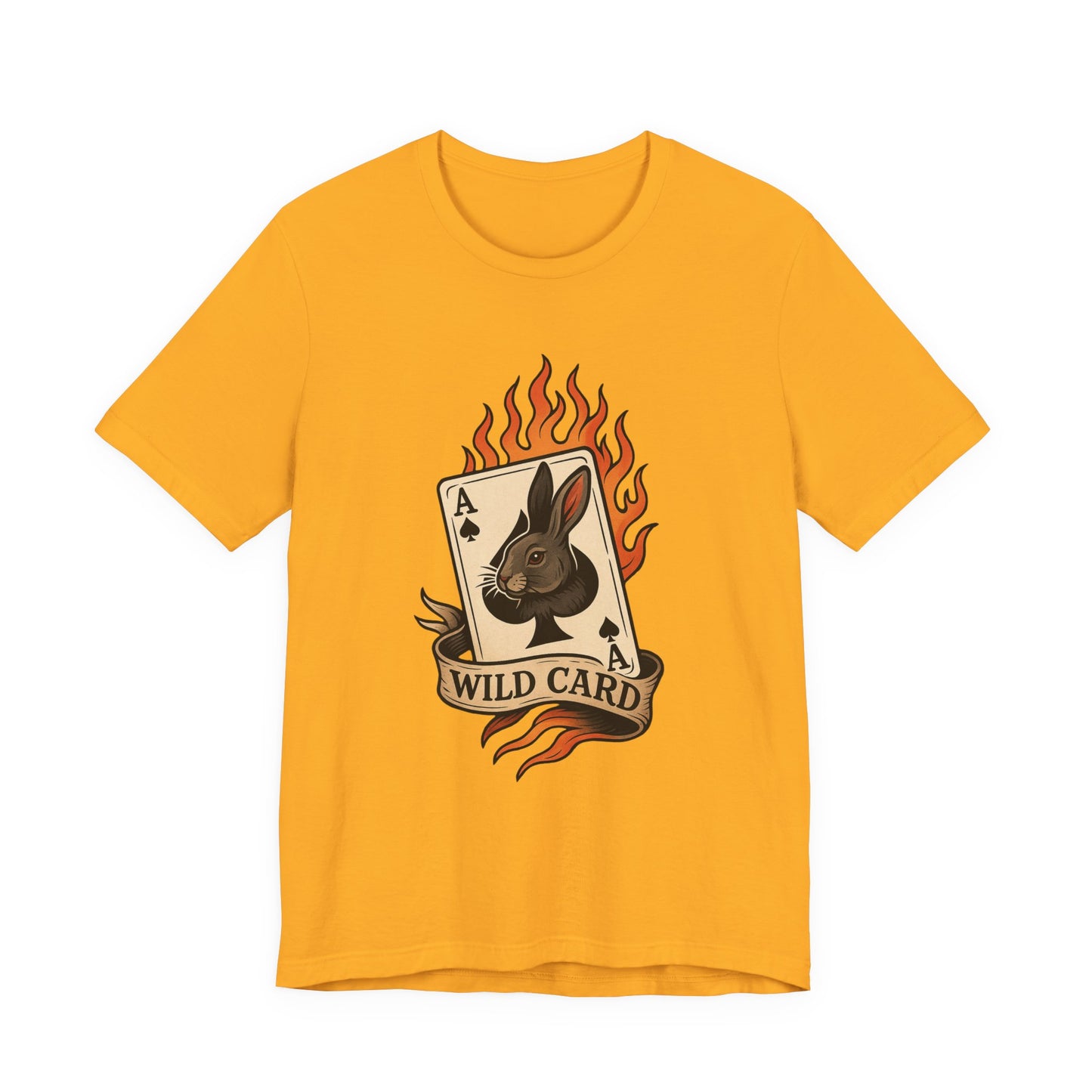 Wild Card Rabbit T-Shirt, Unisex Short Sleeve Tee, Fun Graphic Tee, Casual Summer Top, Gift for Gamers & Animal Lovers