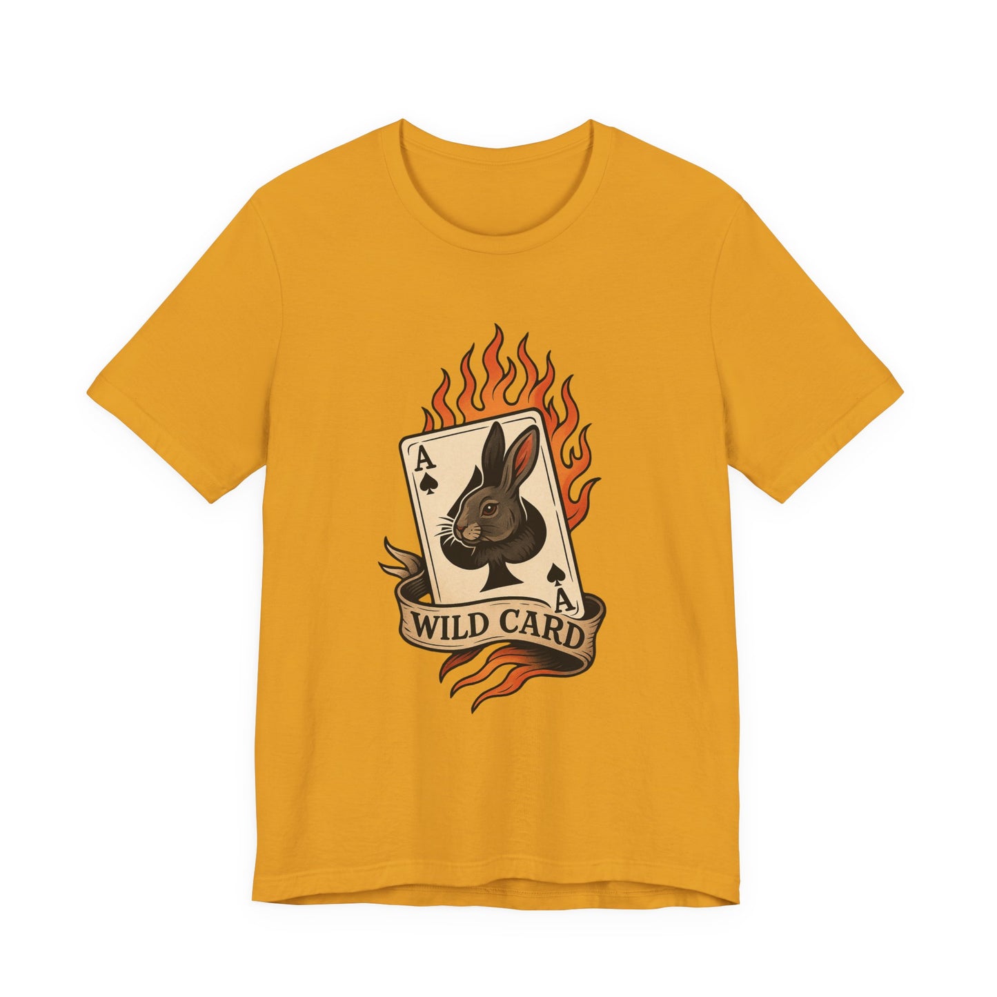 Wild Card Rabbit T-Shirt, Unisex Short Sleeve Tee, Fun Graphic Tee, Casual Summer Top, Gift for Gamers & Animal Lovers