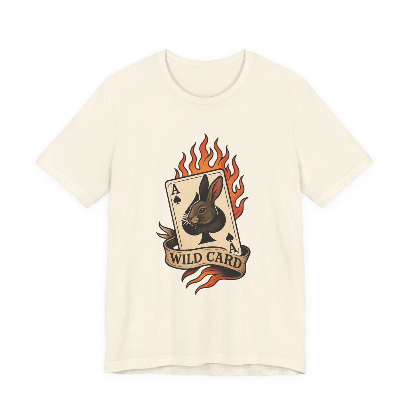 Wild Card Rabbit T-Shirt, Unisex Short Sleeve Tee, Fun Graphic Tee, Casual Summer Top, Gift for Gamers & Animal Lovers