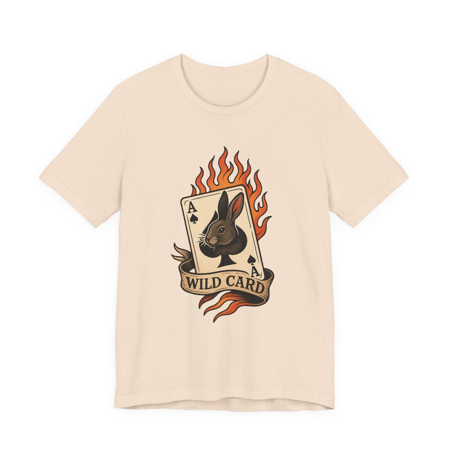 Wild Card Rabbit T-Shirt, Unisex Short Sleeve Tee, Fun Graphic Tee, Casual Summer Top, Gift for Gamers & Animal Lovers
