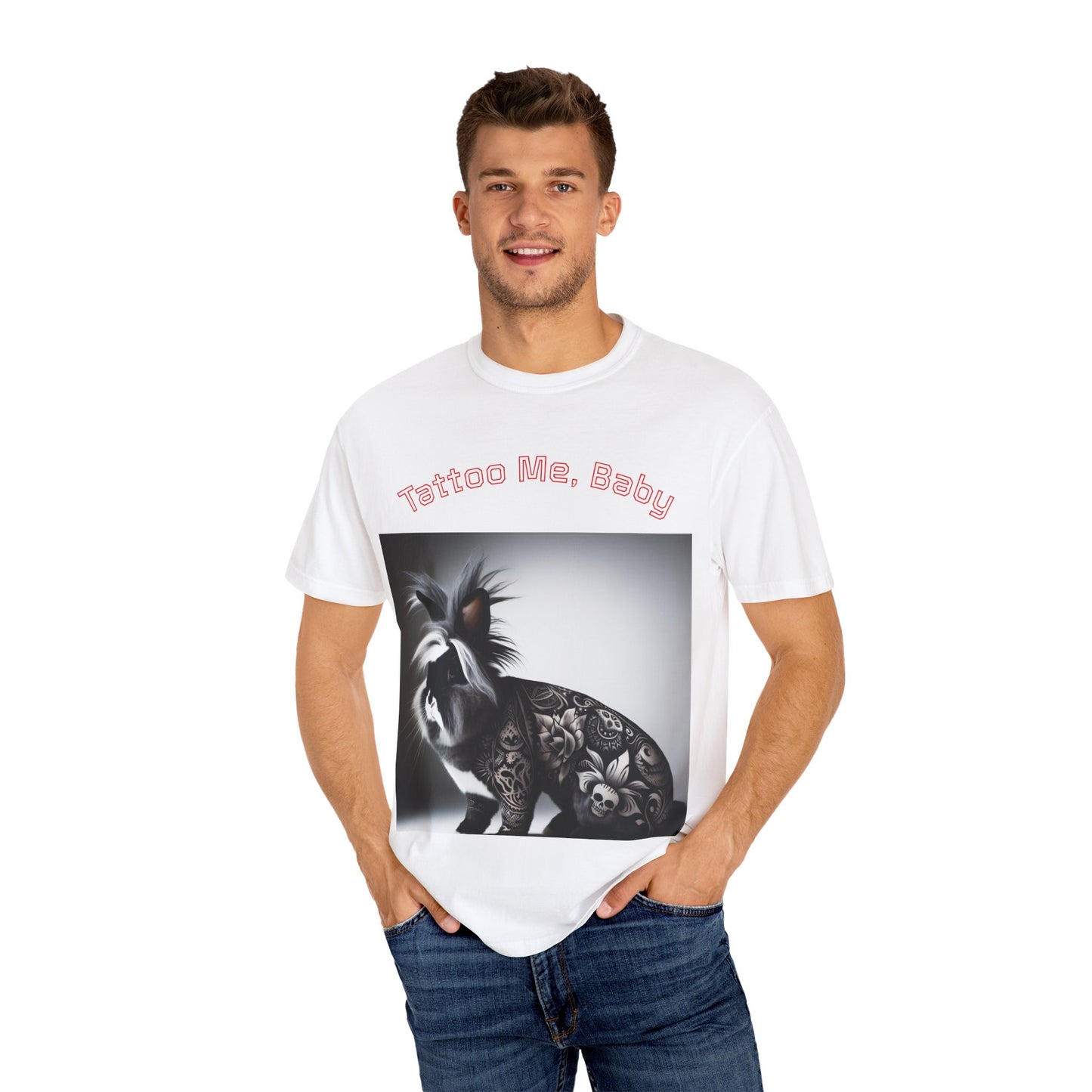 Stylish Unisex Graphic Tee - Fun Rabbit Design, Tattoo Me, Baby  Casual Wear, Everyday Comfort