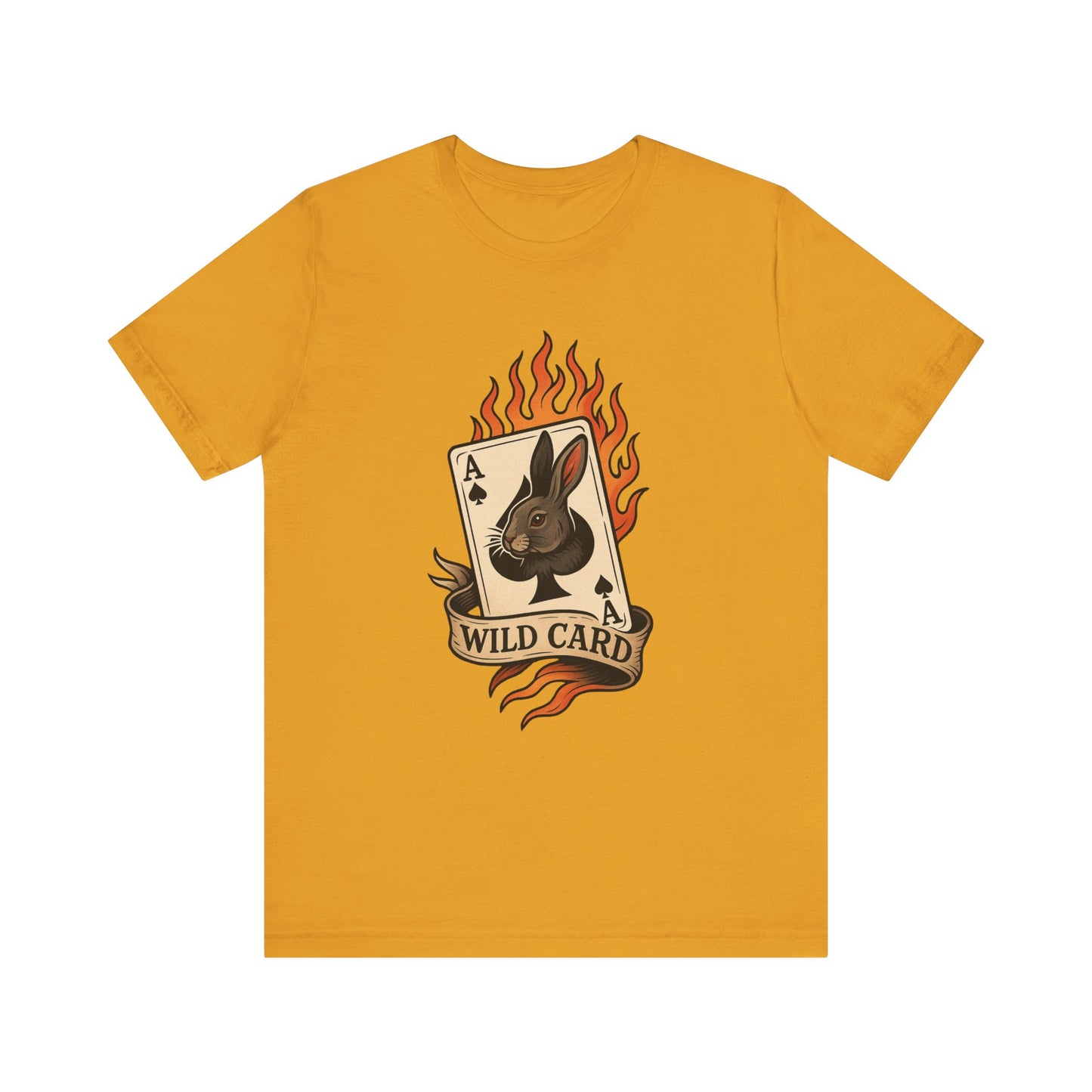 Wild Card Rabbit T-Shirt, Unisex Short Sleeve Tee, Fun Graphic Tee, Casual Summer Top, Gift for Gamers & Animal Lovers
