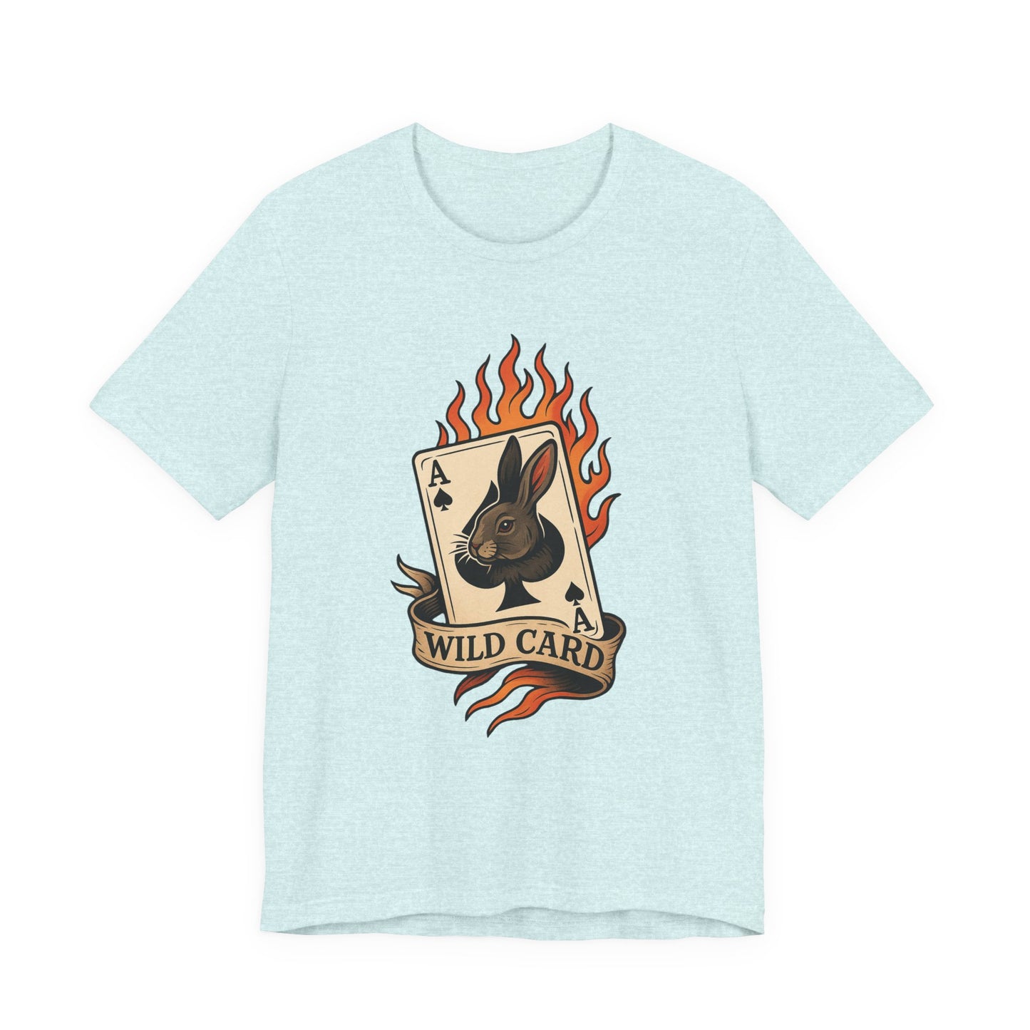 Wild Card Rabbit T-Shirt, Unisex Short Sleeve Tee, Fun Graphic Tee, Casual Summer Top, Gift for Gamers & Animal Lovers