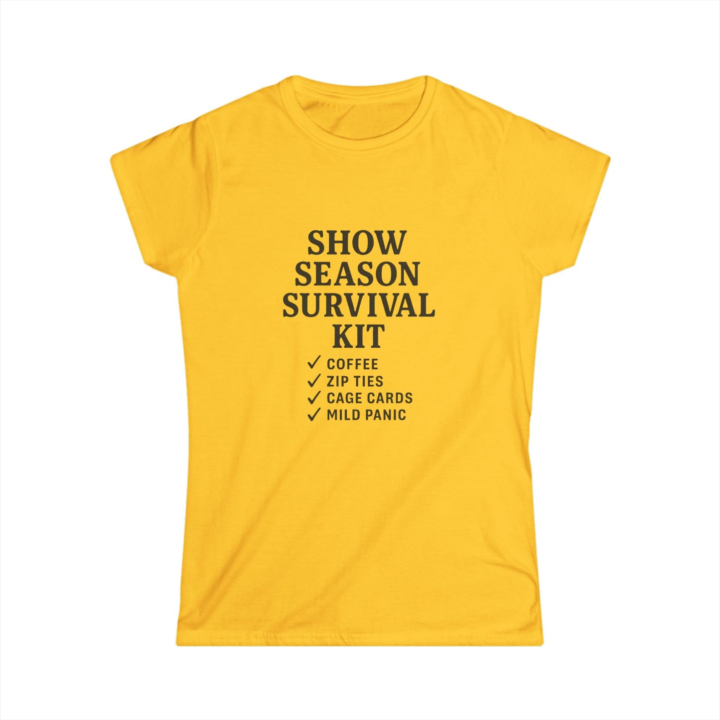 Show Season Survival Kit Softstyle Tee, Funny Graphic T-Shirt, Gift for Pet Lovers, Casual Wear, Show Day Essentials