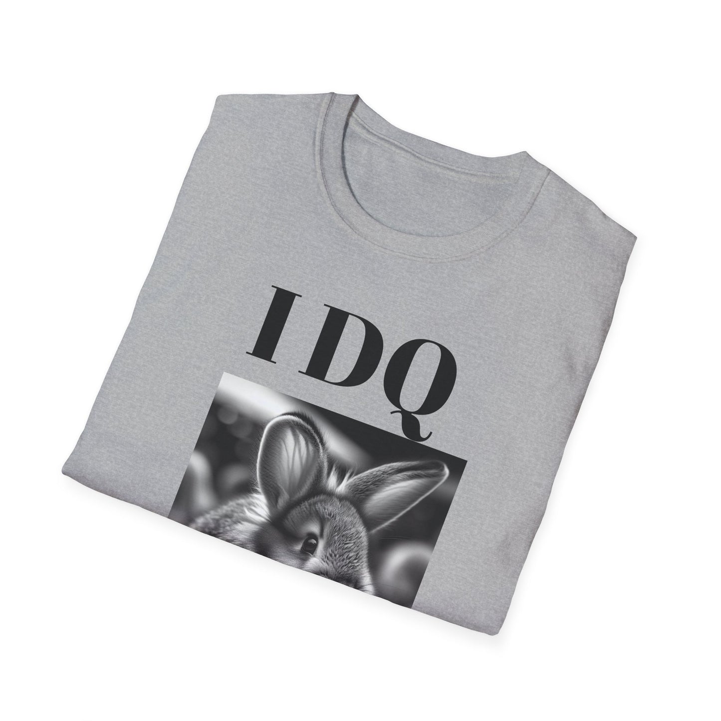 Cute Bunny Graphic Tee - I DQ for Fun, Unisex Softstyle T-Shirt, Funny Animal Shirt, Gift for Animal Lovers, Casual Wear, Easter Gift