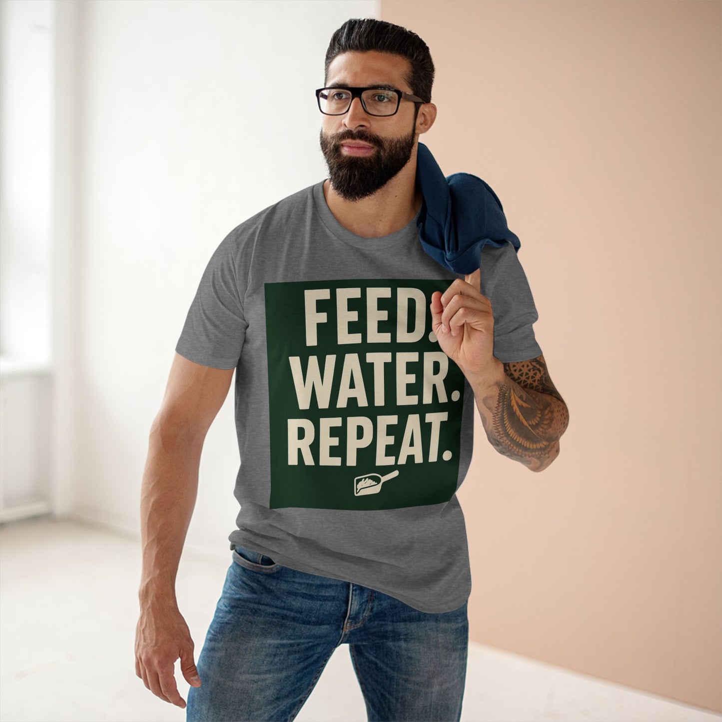 Feed Water Repeat Tee - Perfect for Animal Lovers, Gardening Gifts, Casual Wear, Eco-Friendly Lifestyle, Everyday Reminder
