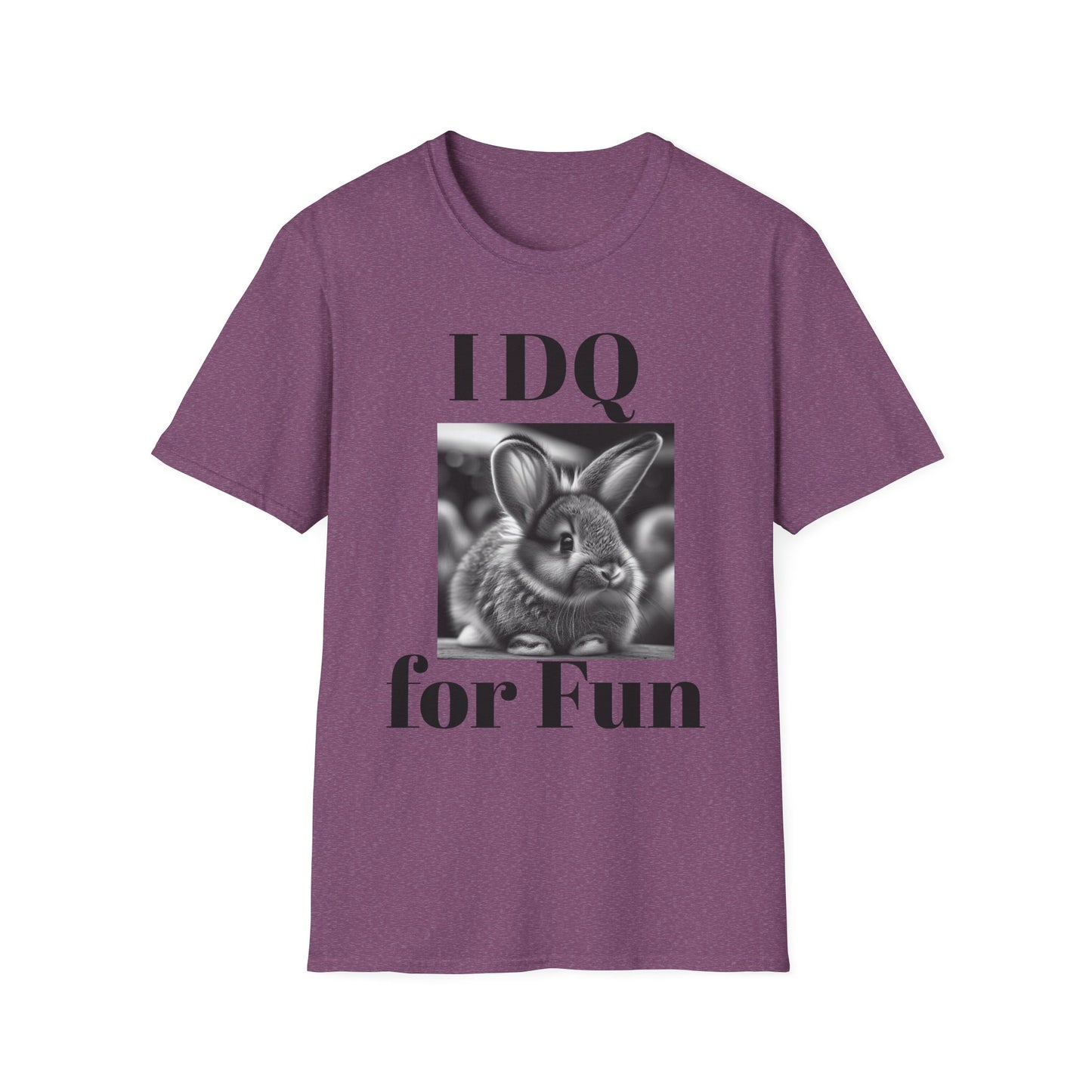 Cute Bunny Graphic Tee - I DQ for Fun, Unisex Softstyle T-Shirt, Funny Animal Shirt, Gift for Animal Lovers, Casual Wear, Easter Gift