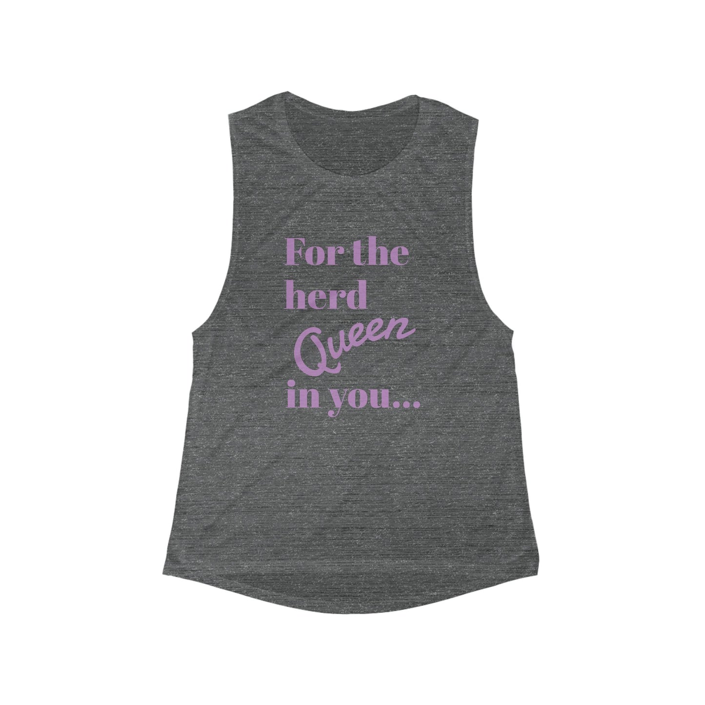 Women's Flowy Tank Top - For the Herd Queen in You, Motivational Workout Shirt, Fit for Every Occasion, Perfect Gift for Animal Lovers