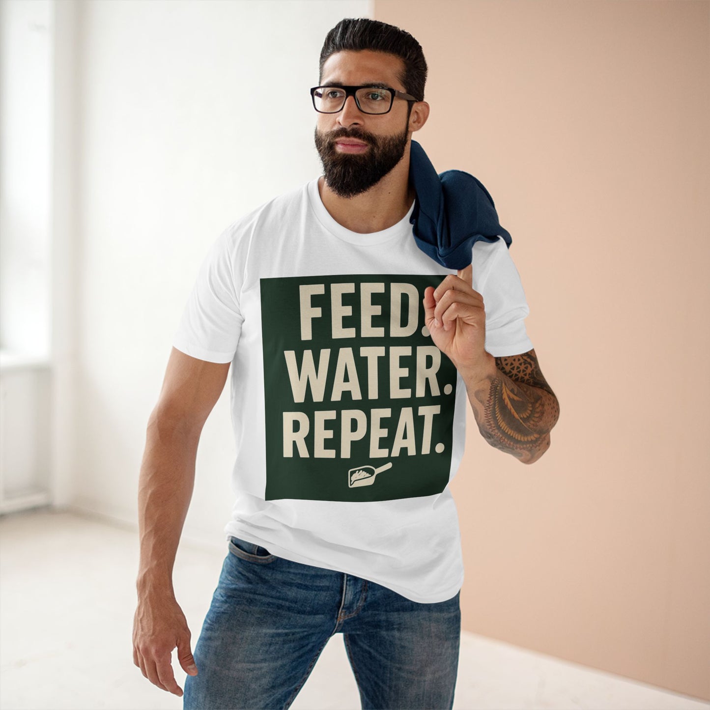 Feed Water Repeat Tee - Perfect for Animal Lovers, Gardening Gifts, Casual Wear, Eco-Friendly Lifestyle, Everyday Reminder