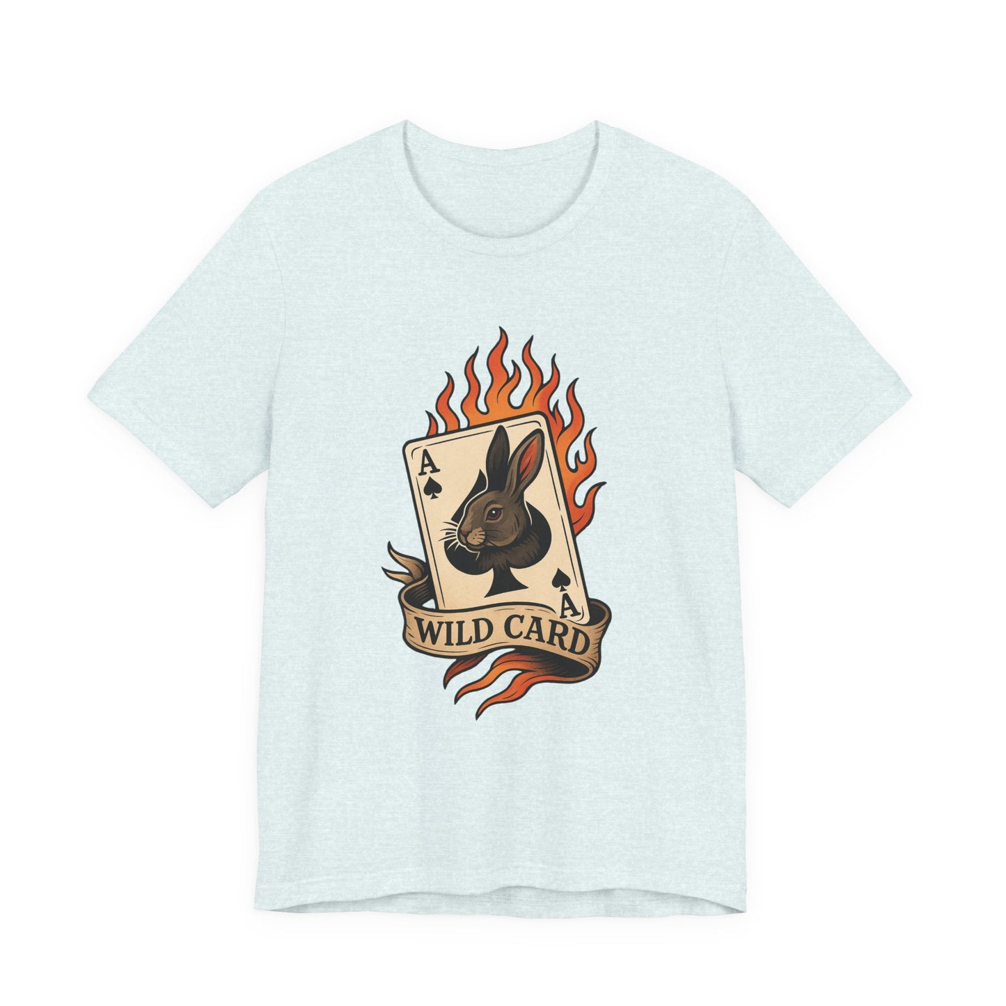 Wild Card Rabbit T-Shirt, Unisex Short Sleeve Tee, Fun Graphic Tee, Casual Summer Top, Gift for Gamers & Animal Lovers