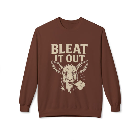 Bleet It Out Sweatshirt, Cozy Unisex Fleece Crewneck, Fun Farm Animal Gift, Perfect for Fall Gatherings, Casual Everyday Wear