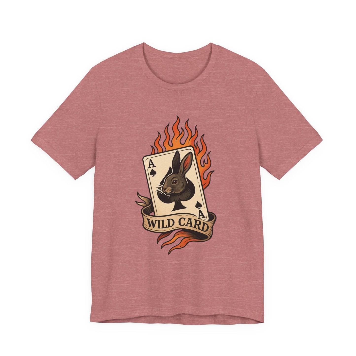 Wild Card Rabbit T-Shirt, Unisex Short Sleeve Tee, Fun Graphic Tee, Casual Summer Top, Gift for Gamers & Animal Lovers