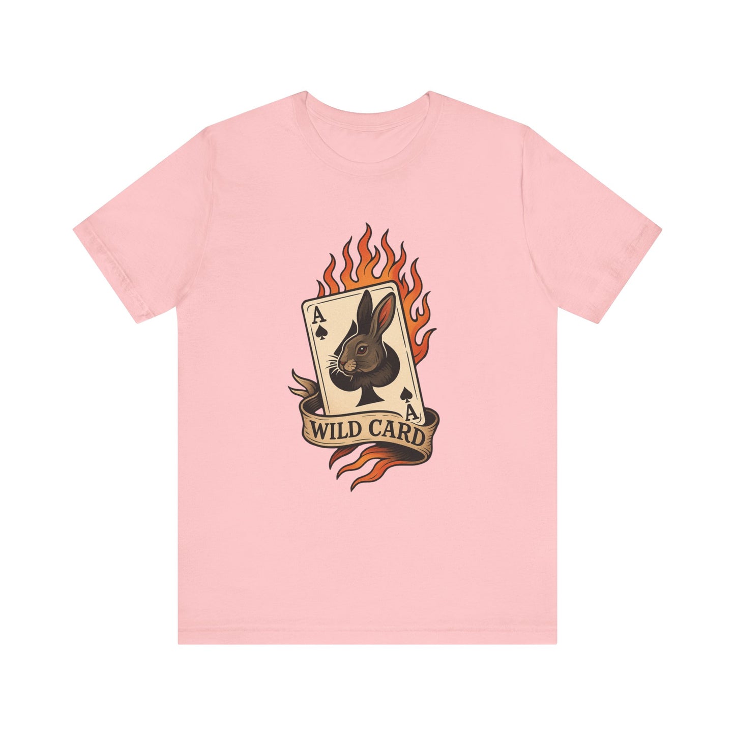 Wild Card Rabbit T-Shirt, Unisex Short Sleeve Tee, Fun Graphic Tee, Casual Summer Top, Gift for Gamers & Animal Lovers