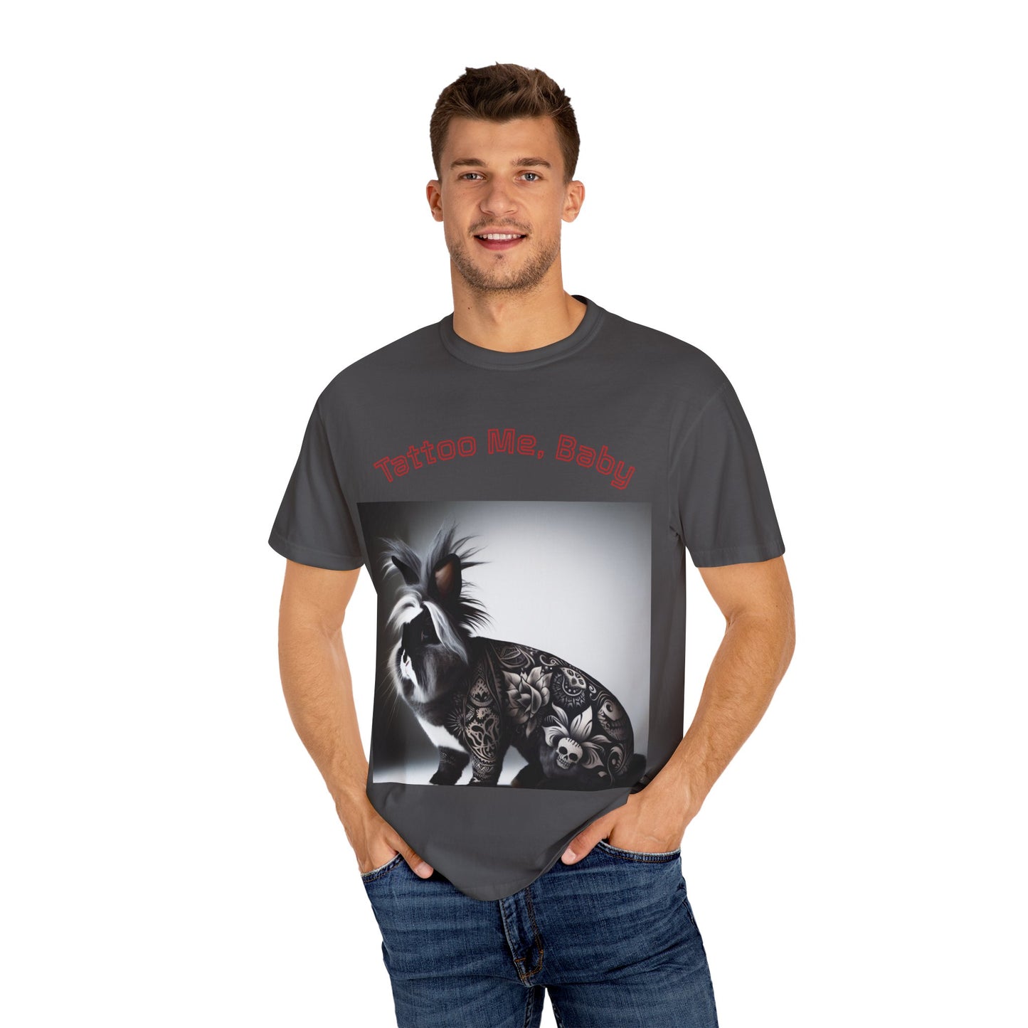 Stylish Unisex Graphic Tee - Fun Rabbit Design, Tattoo Me, Baby  Casual Wear, Everyday Comfort
