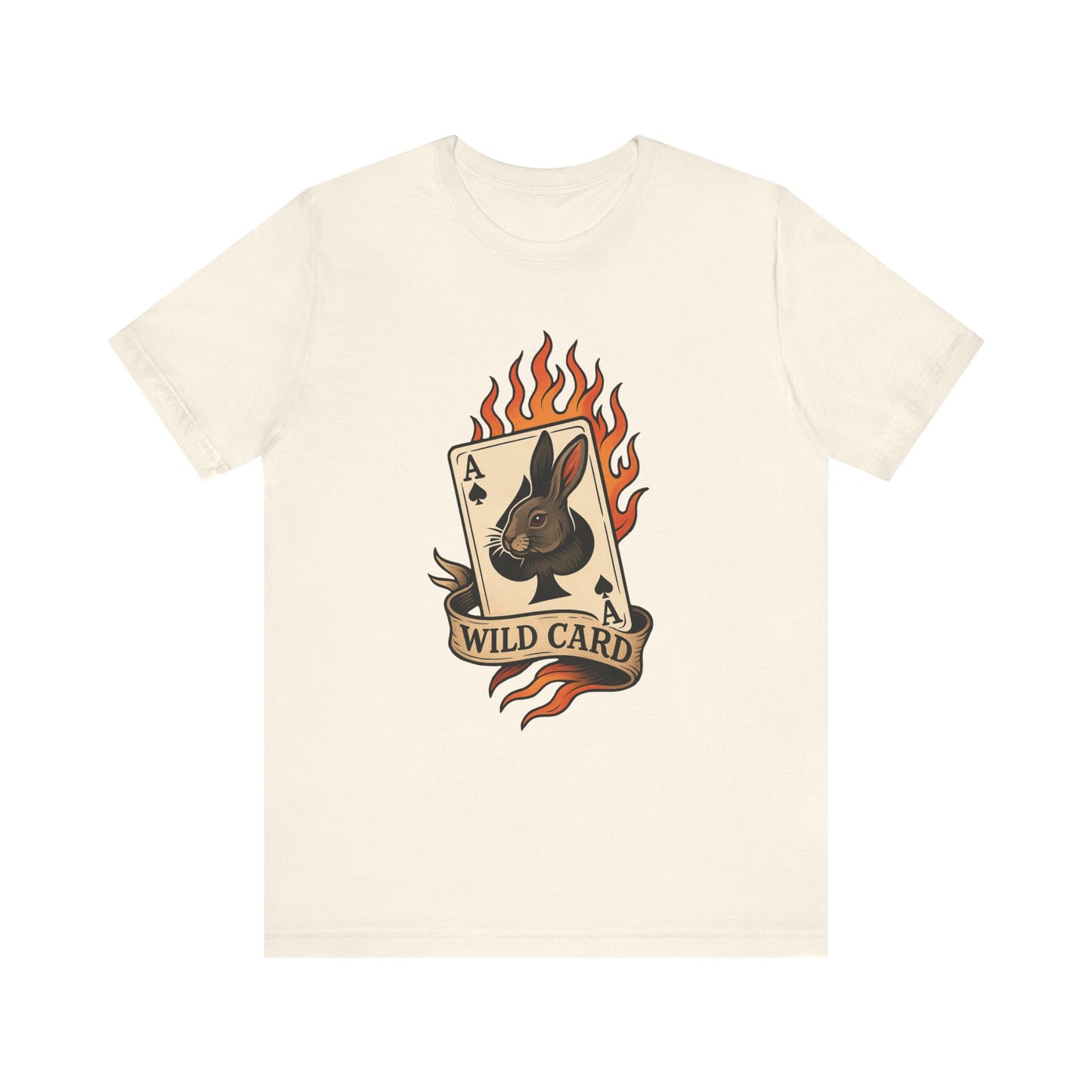 Wild Card Rabbit T-Shirt, Unisex Short Sleeve Tee, Fun Graphic Tee, Casual Summer Top, Gift for Gamers & Animal Lovers