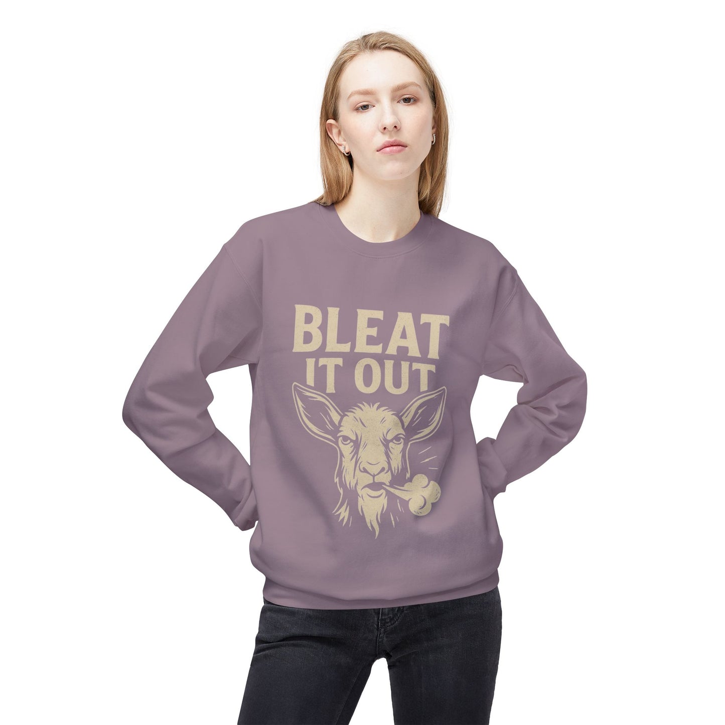 Bleet It Out Sweatshirt, Cozy Unisex Fleece Crewneck, Fun Farm Animal Gift, Perfect for Fall Gatherings, Casual Everyday Wear