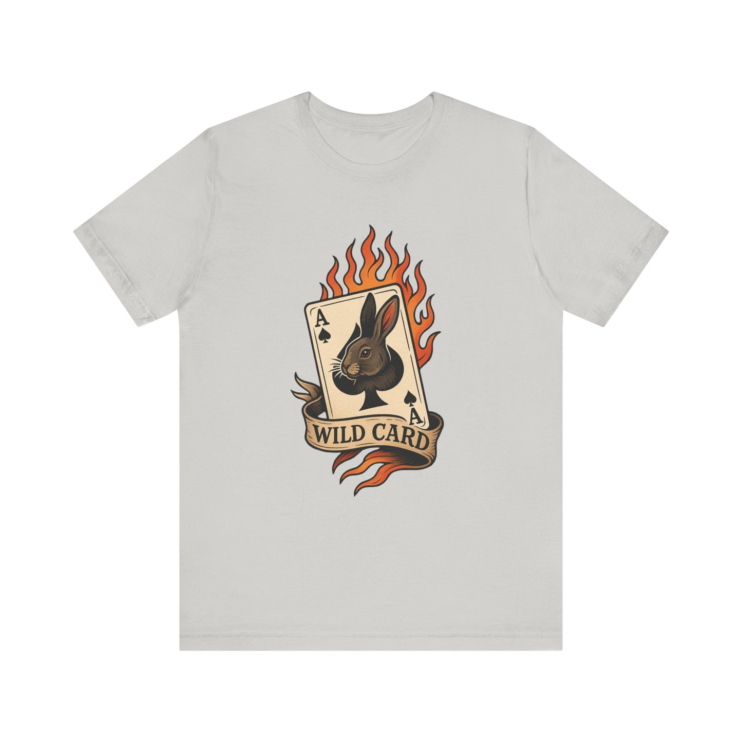 Wild Card Rabbit T-Shirt, Unisex Short Sleeve Tee, Fun Graphic Tee, Casual Summer Top, Gift for Gamers & Animal Lovers