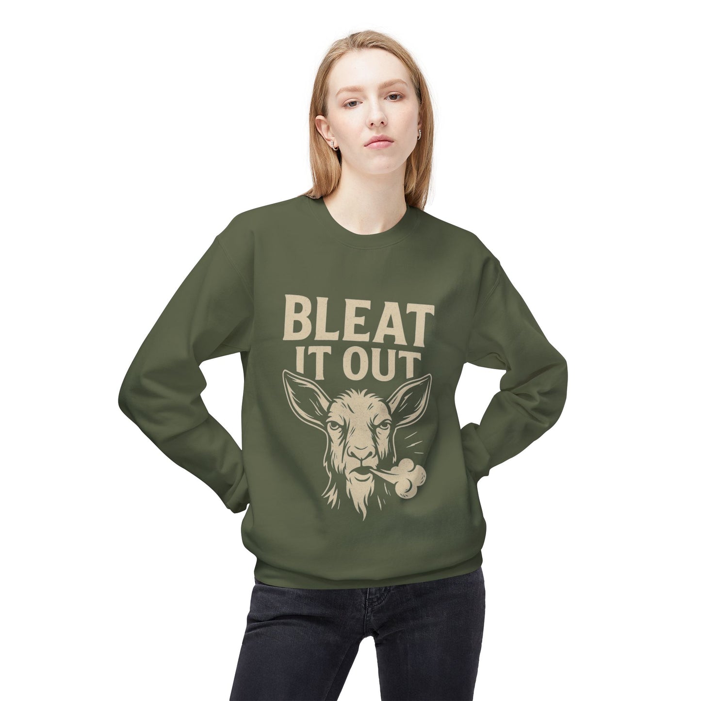 Bleet It Out Sweatshirt, Cozy Unisex Fleece Crewneck, Fun Farm Animal Gift, Perfect for Fall Gatherings, Casual Everyday Wear