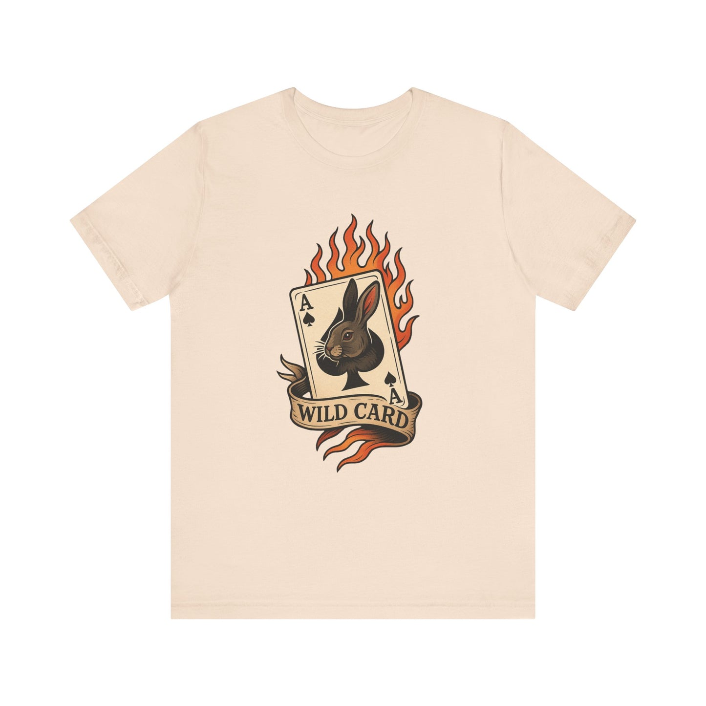 Wild Card Rabbit T-Shirt, Unisex Short Sleeve Tee, Fun Graphic Tee, Casual Summer Top, Gift for Gamers & Animal Lovers
